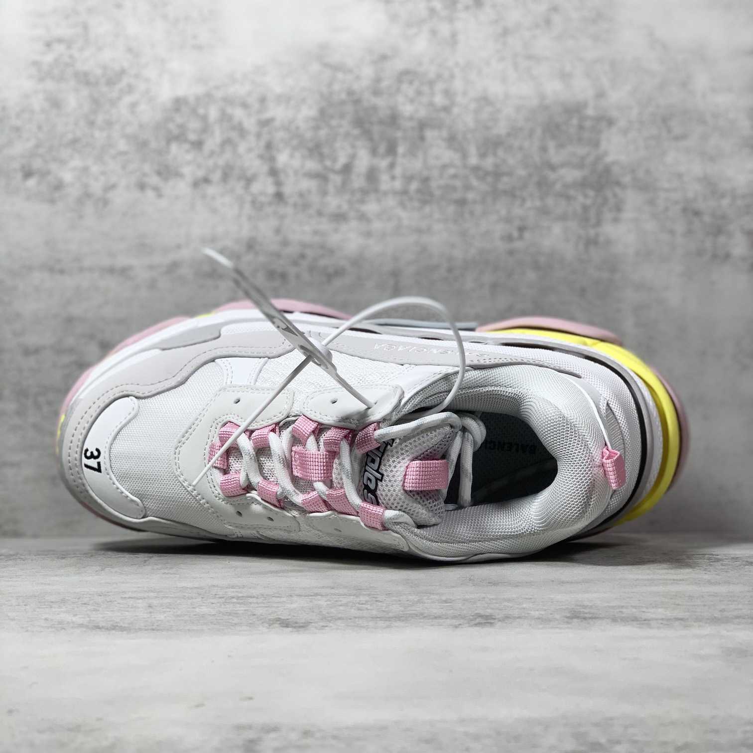 Balenciaga Triple S Sneaker In Grey, White, Light Yellow, Light Pink And Light Nlue Double Foam And Mesh - DopestKickz