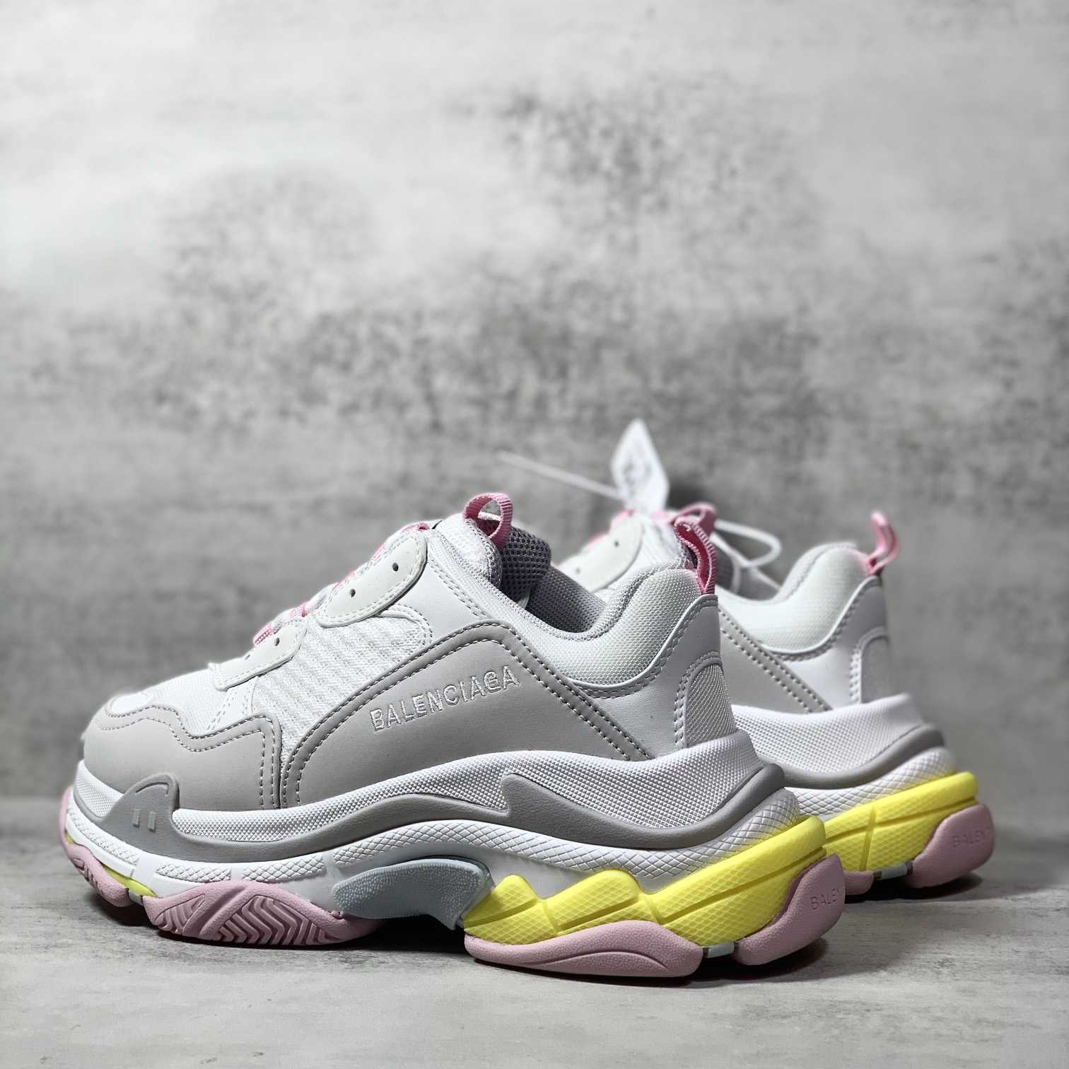 Balenciaga Triple S Sneaker In Grey, White, Light Yellow, Light Pink And Light Nlue Double Foam And Mesh - DopestKickz