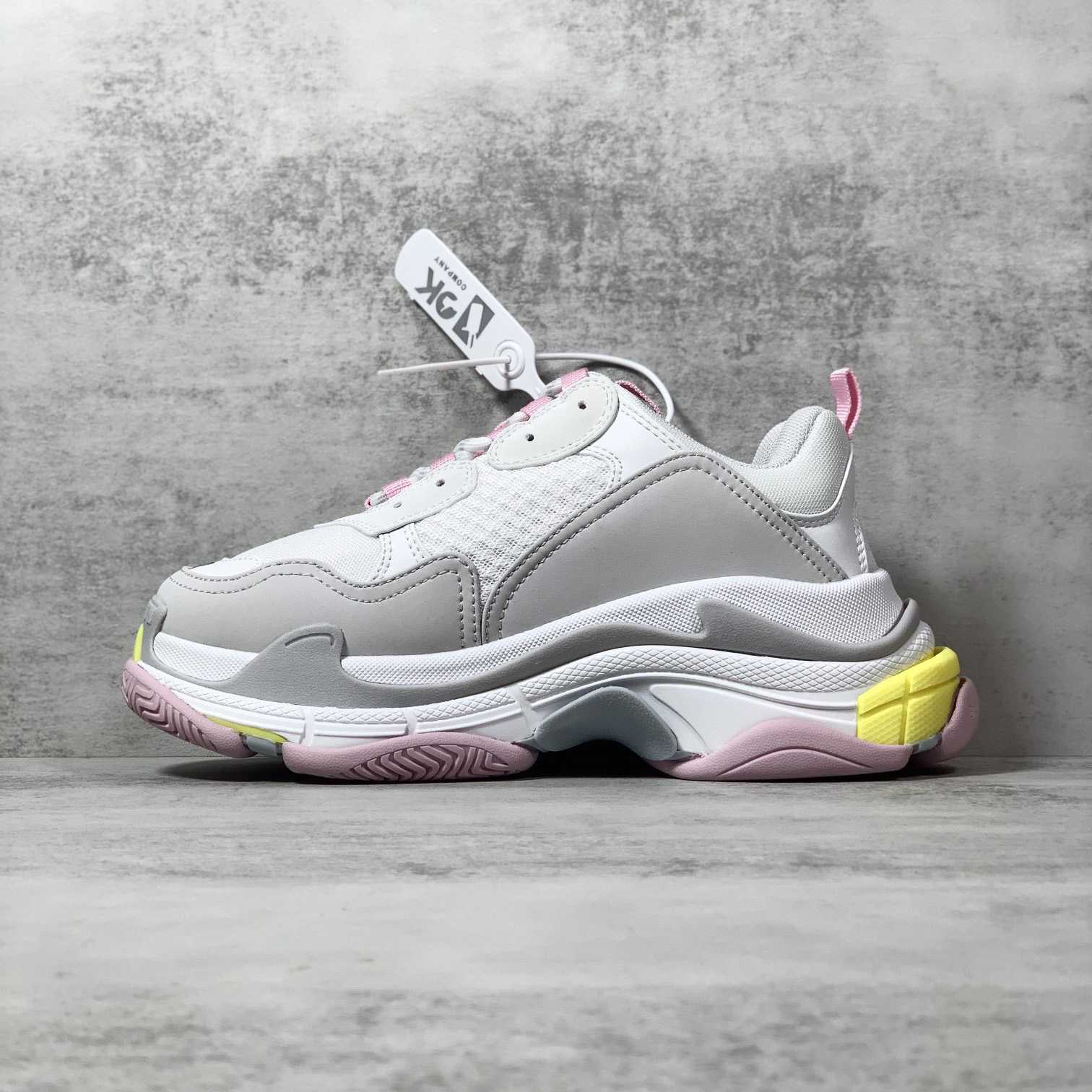 Balenciaga Triple S Sneaker In Grey, White, Light Yellow, Light Pink And Light Nlue Double Foam And Mesh - DopestKickz