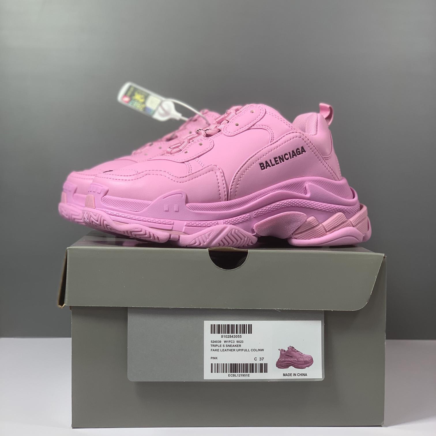 Balenciaga Triple S Sneaker In Pink Technical Material - DopestKickz