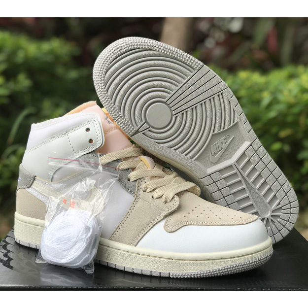 Air Jordan 1 Mid "White And Phantom" Sneaker   DM9652-100 - DopestKickz