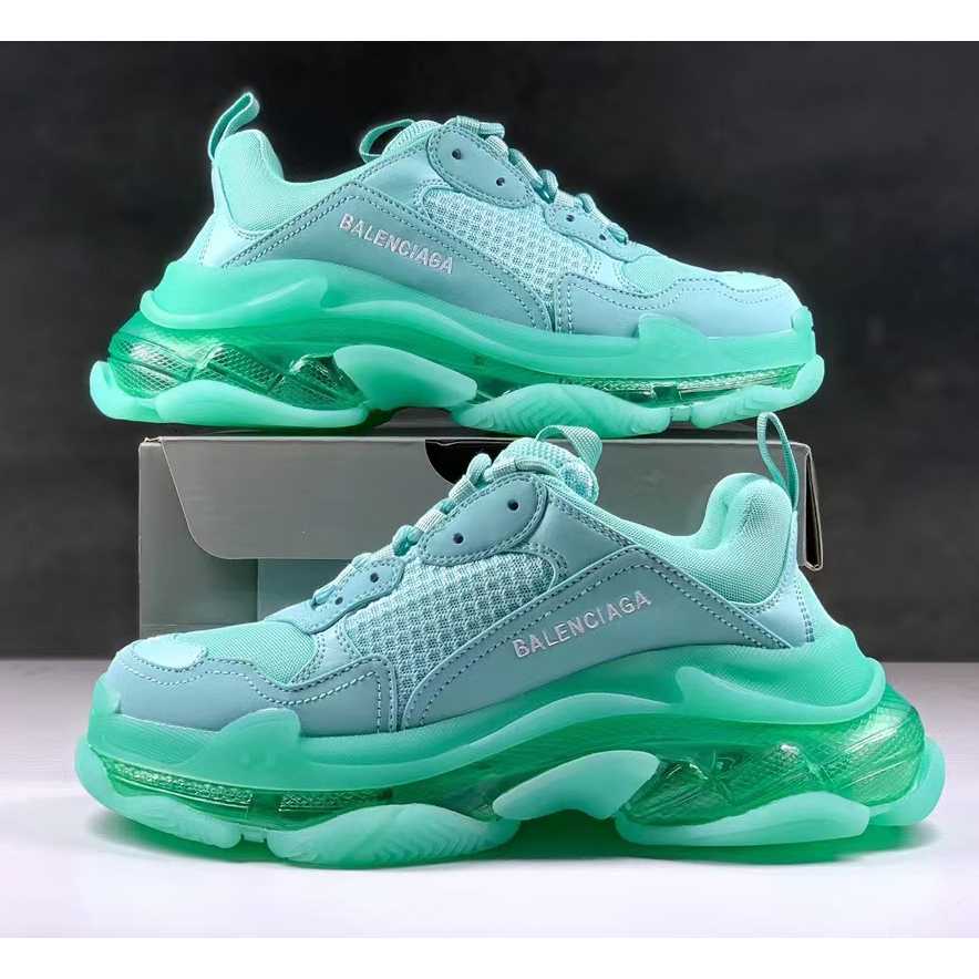 Balenciaga Triple S Clear Sole Sneaker In Light Blue Double Foam And Mesh - DopestKickz