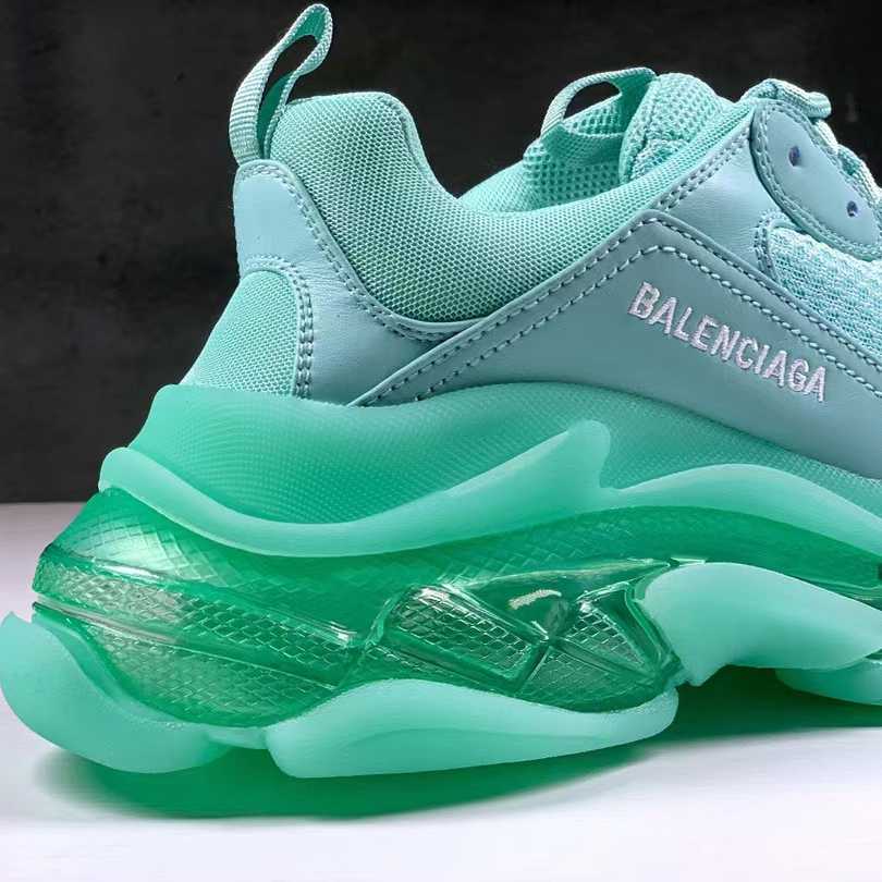 Balenciaga Triple S Clear Sole Sneaker In Light Blue Double Foam And Mesh - DopestKickz