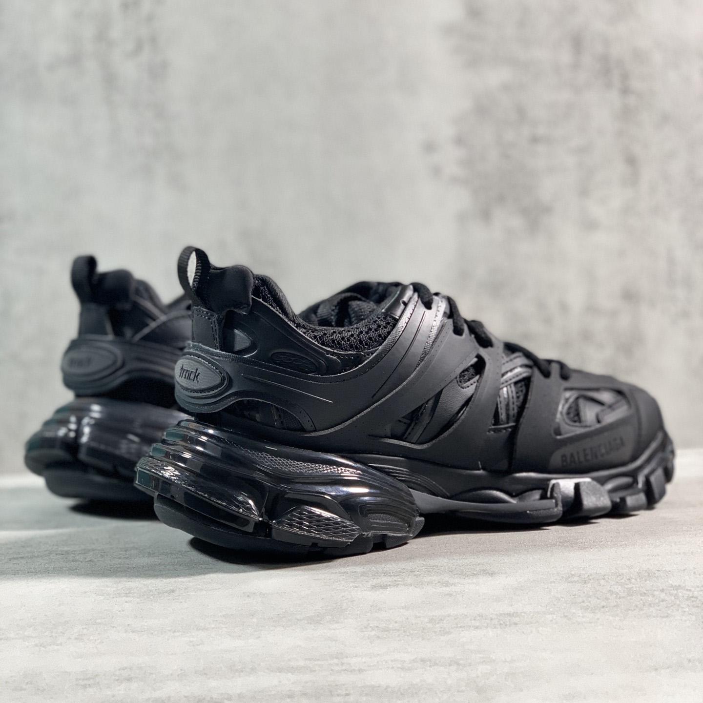 Balenciaga Track Clear Sole Sneaker In Black Mesh And Nylon - DopestKickz