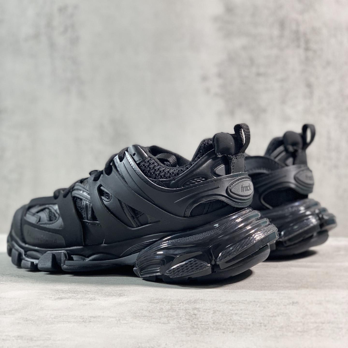 Balenciaga Track Clear Sole Sneaker In Black Mesh And Nylon - DopestKickz