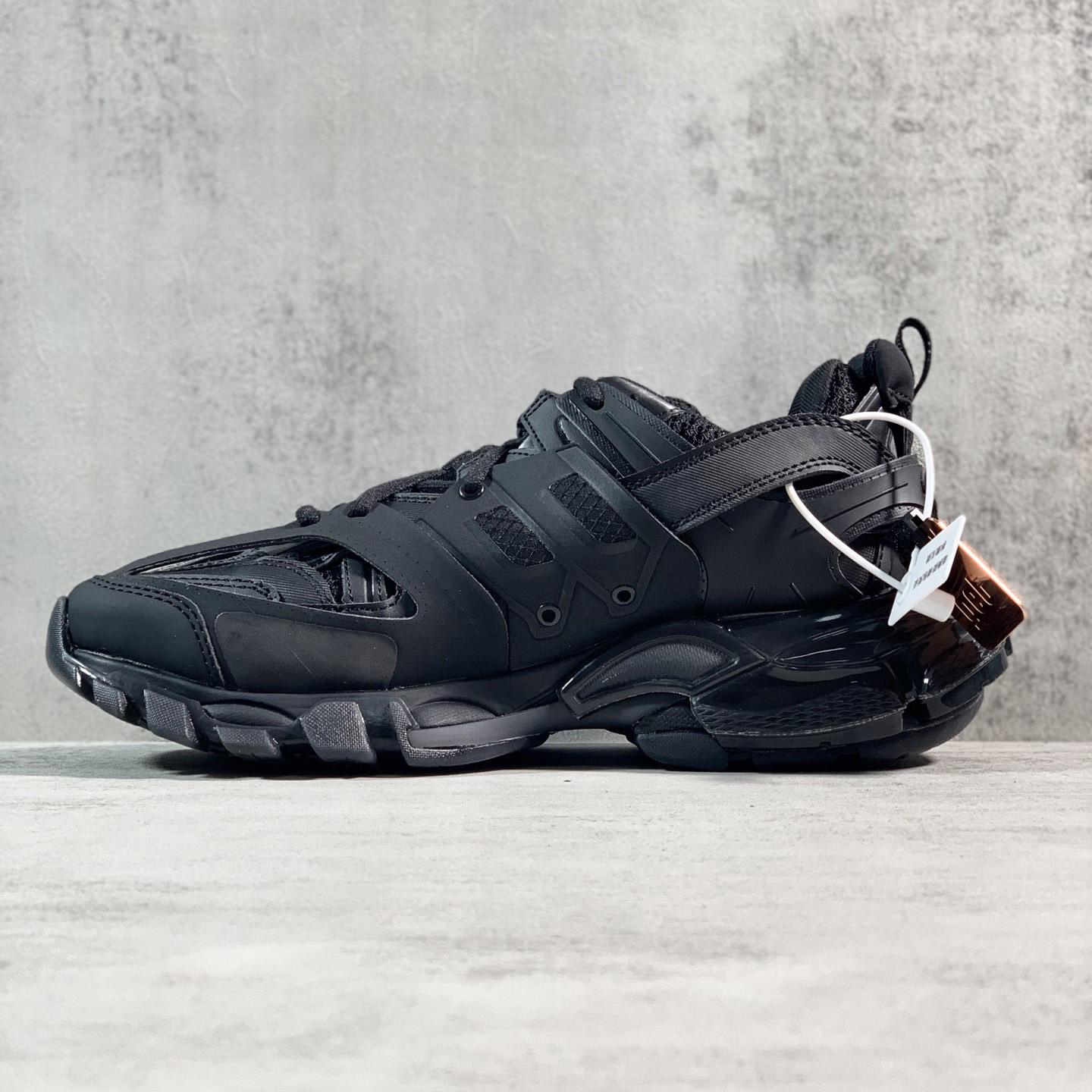 Balenciaga Track Clear Sole Sneaker In Black Mesh And Nylon - DopestKickz