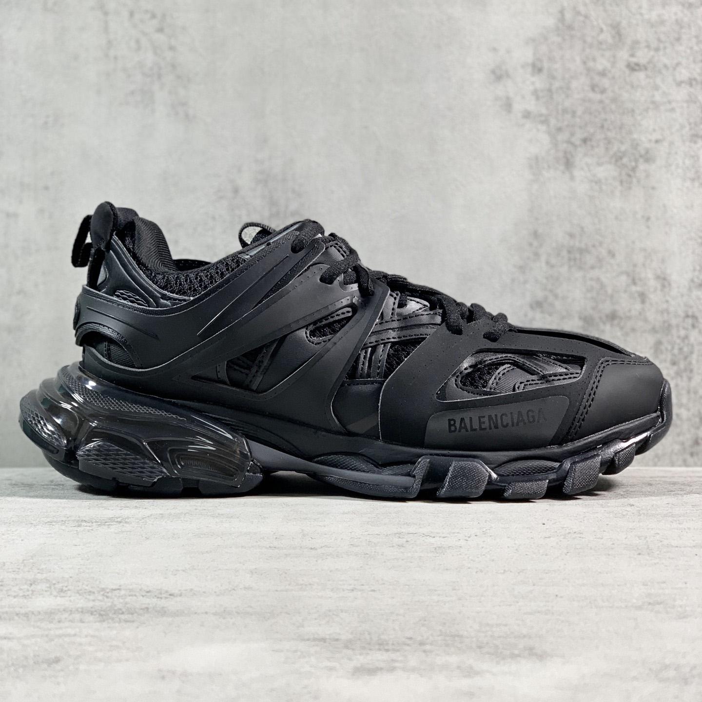 Balenciaga Track Clear Sole Sneaker In Black Mesh And Nylon - DopestKickz