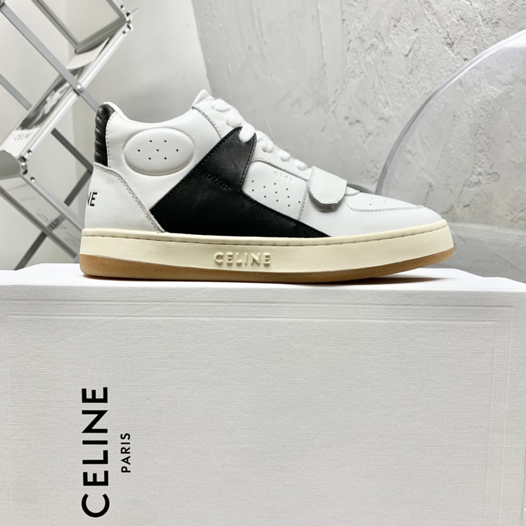 Celine CT-02 Mid Sneaker With Velcro In Calfskin - DopestKickz
