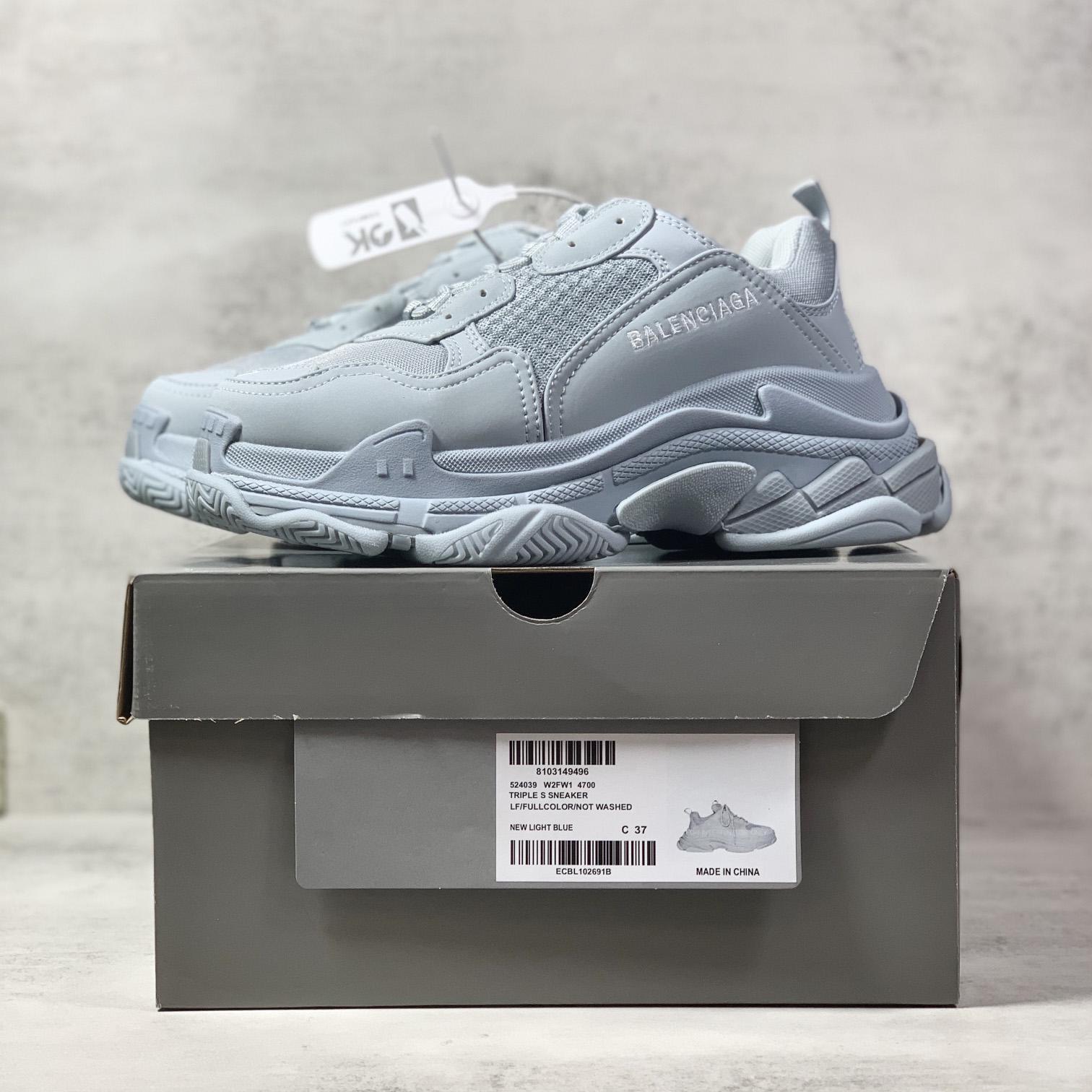 Balenciaga Triple S Sneaker In Light Blue Double Foam And Mesh - DopestKickz