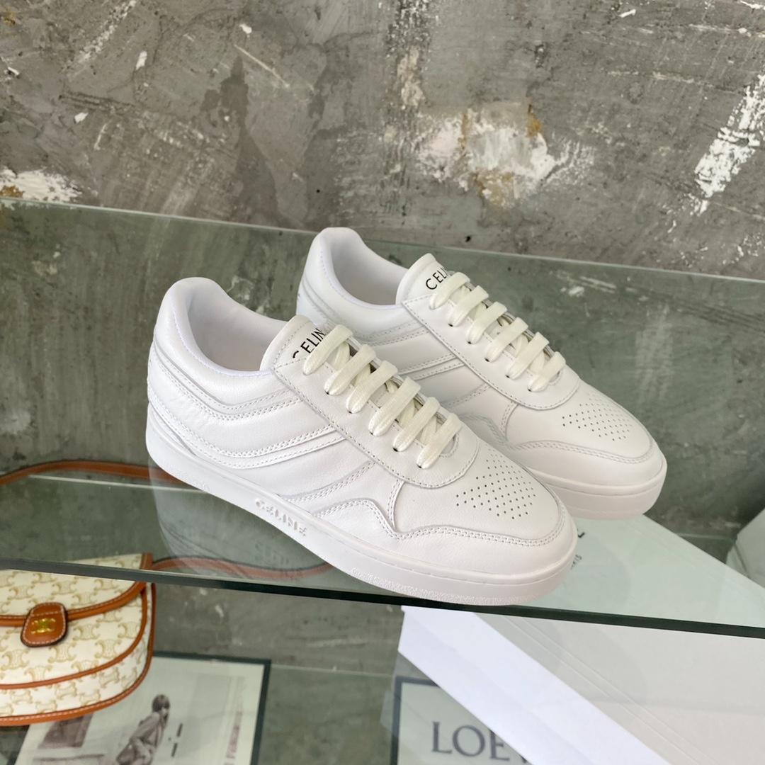 Celine Trainer Low Lace-Up Sneaker In Calfskin - DopestKickz