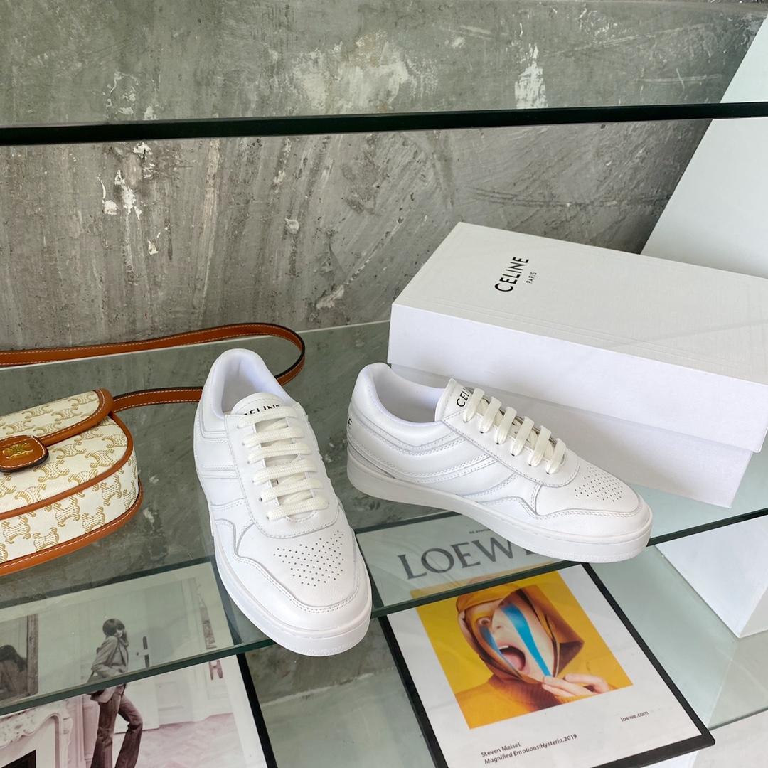 Celine Trainer Low Lace-Up Sneaker In Calfskin - DopestKickz
