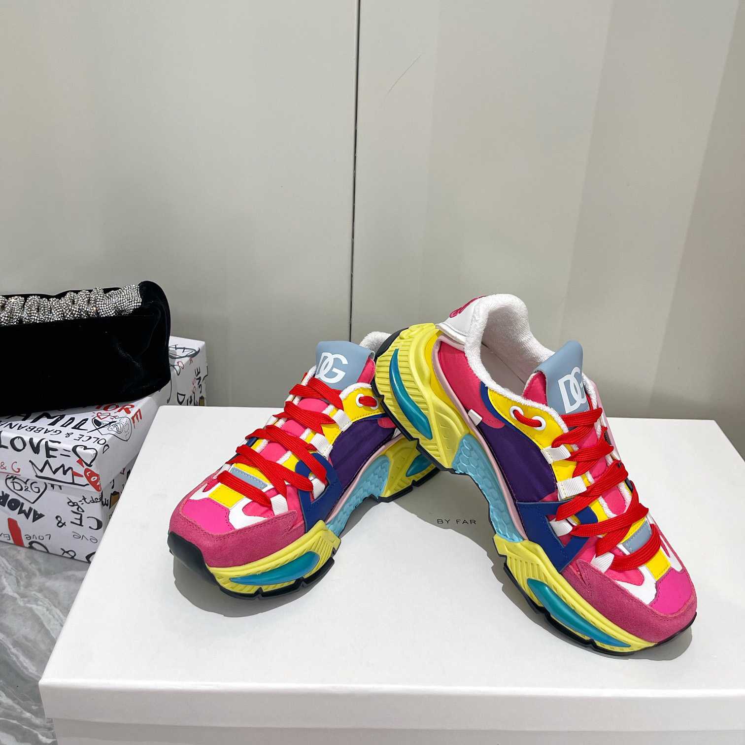 Dolce & Gabbana Mixed-Material Airmaster Sneakers - DopestKickz