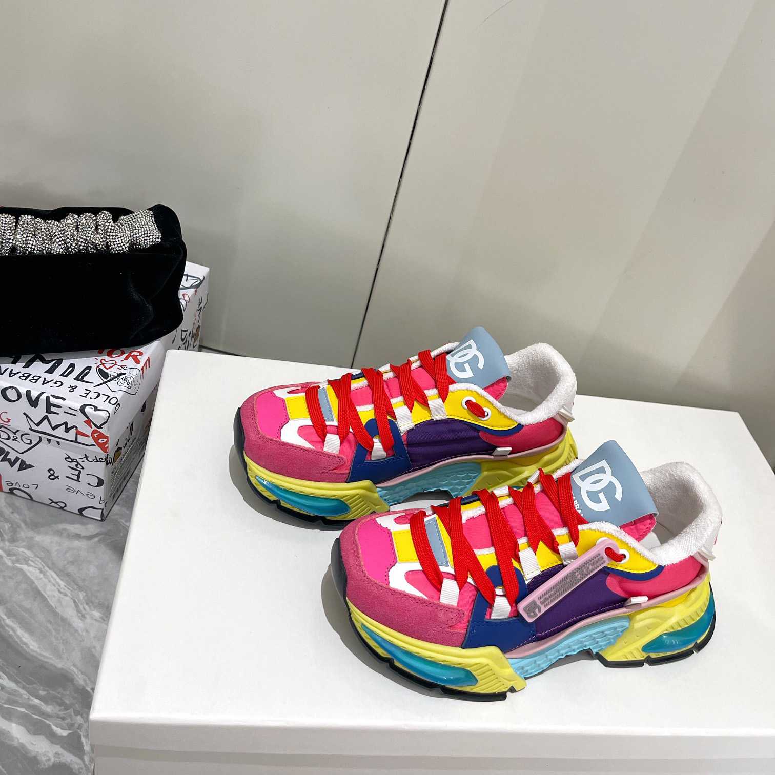 Dolce & Gabbana Mixed-Material Airmaster Sneakers - DopestKickz