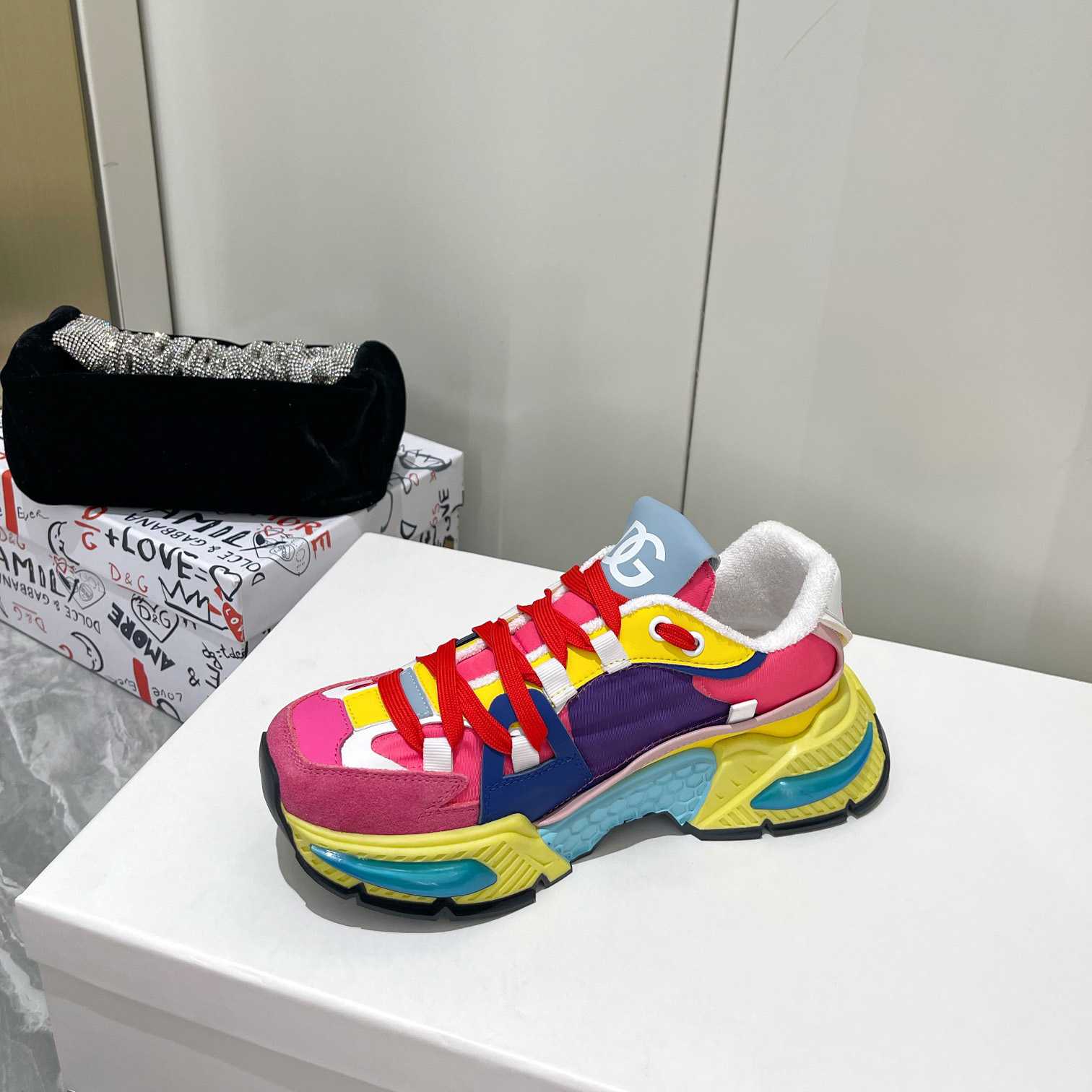Dolce & Gabbana Mixed-Material Airmaster Sneakers - DopestKickz