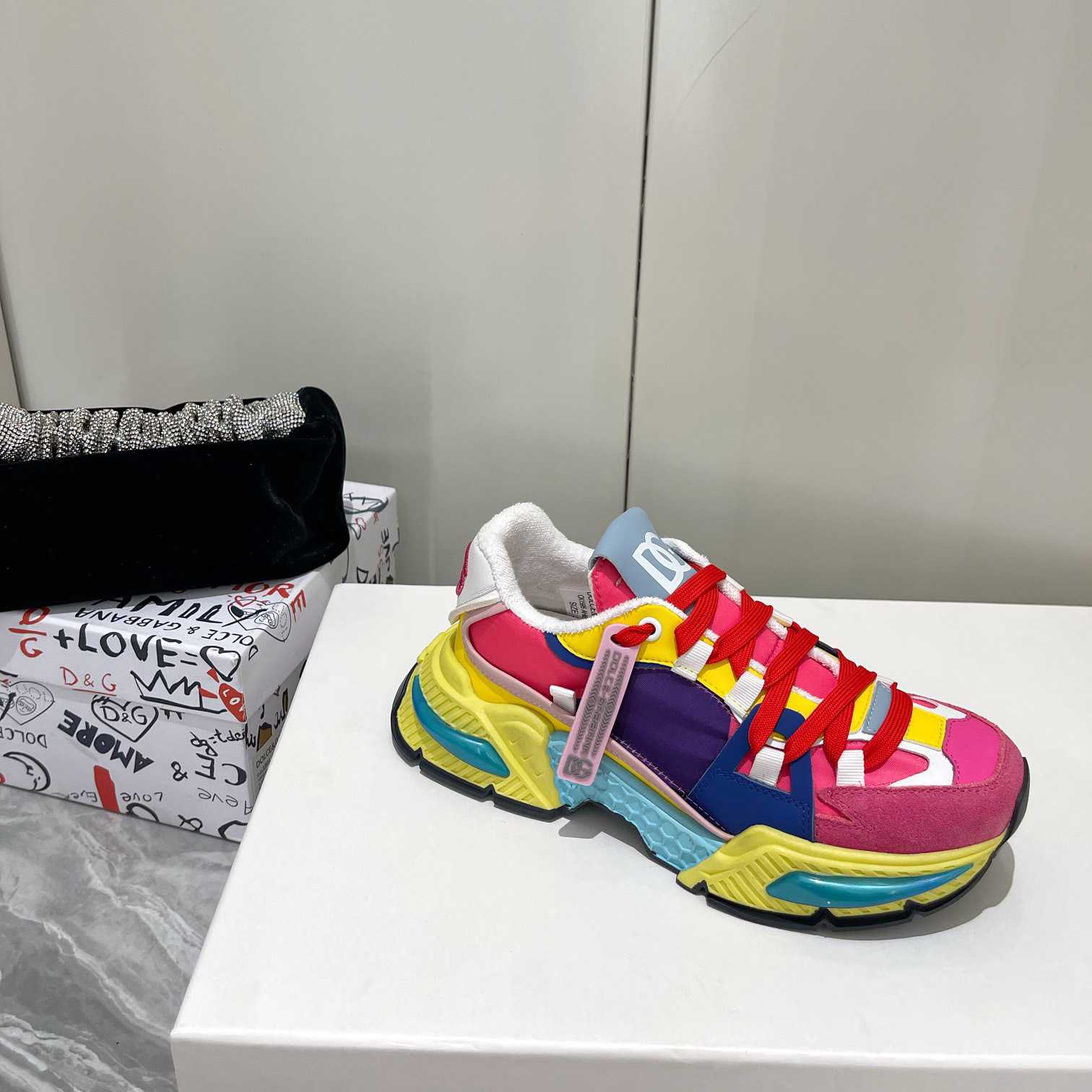 Dolce & Gabbana Mixed-Material Airmaster Sneakers - DopestKickz
