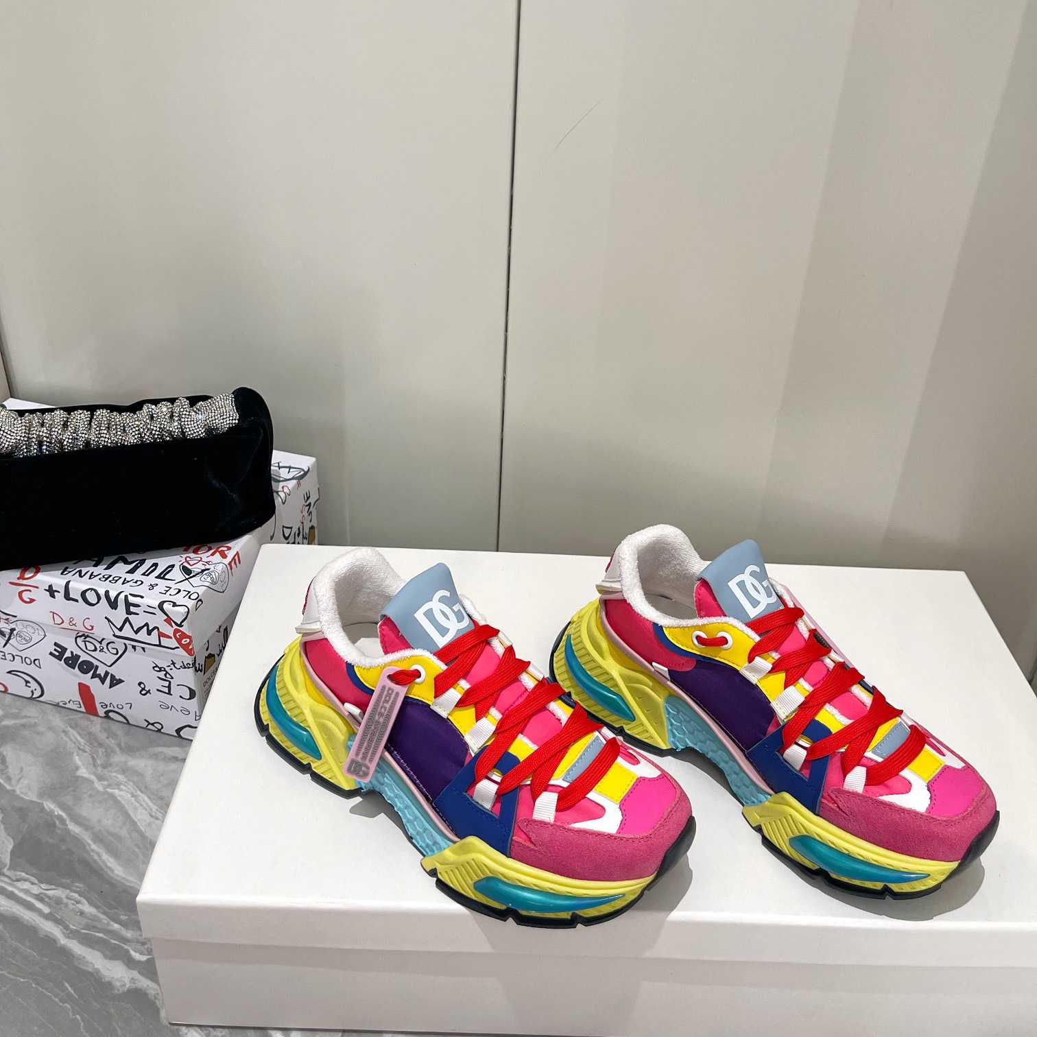 Dolce & Gabbana Mixed-Material Airmaster Sneakers - DopestKickz
