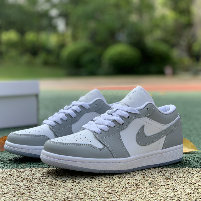 Air Jordan 1 Low White Wolf Grey Sneaker    DC0774-105 - DopestKickz