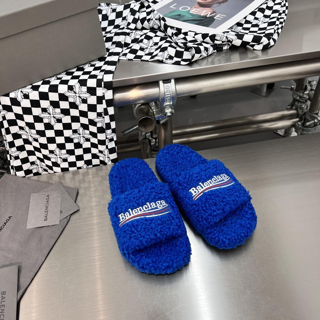 Balenciaga Furry Slide Sandal - DopestKickz