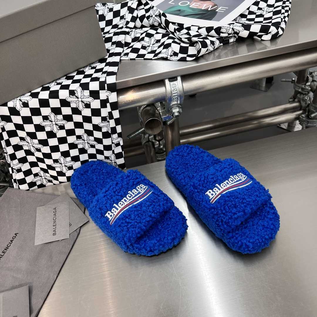 Balenciaga Furry Slide Sandal - DopestKickz
