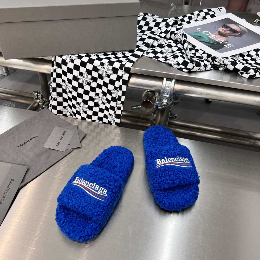 Balenciaga Furry Slide Sandal - DopestKickz