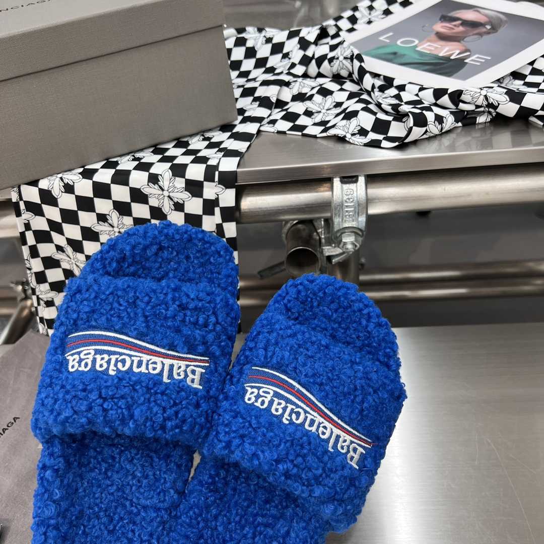 Balenciaga Furry Slide Sandal - DopestKickz
