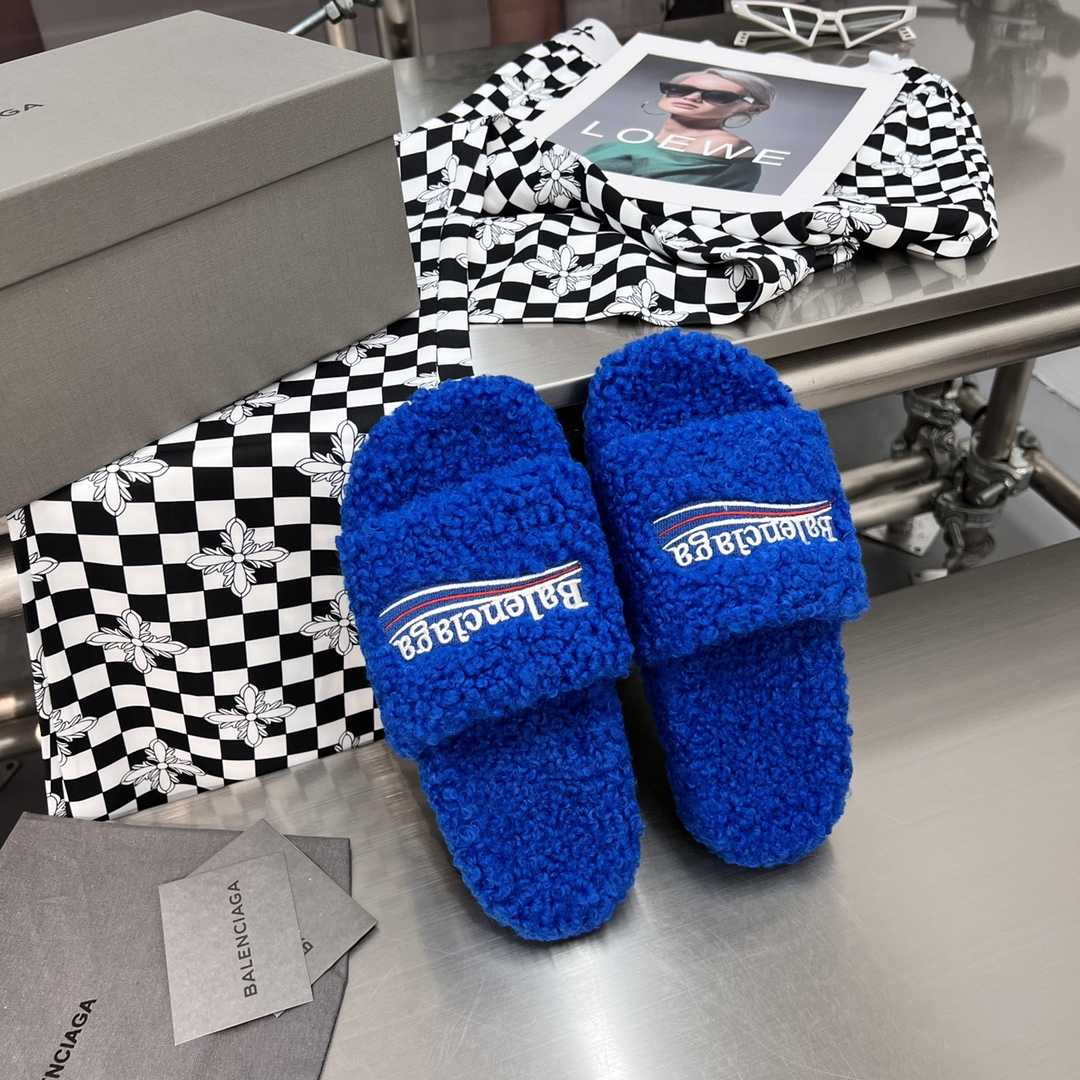 Balenciaga Furry Slide Sandal - DopestKickz