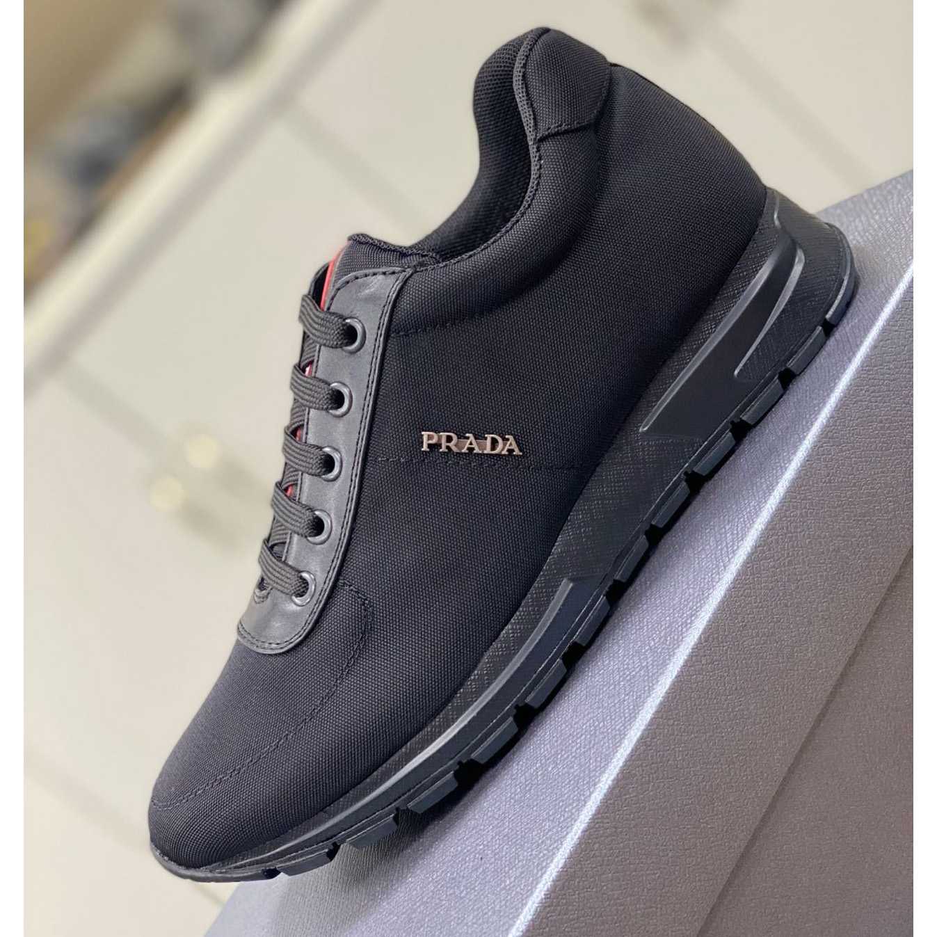 Prada Nylon And Leather Sneakers - DopestKickz