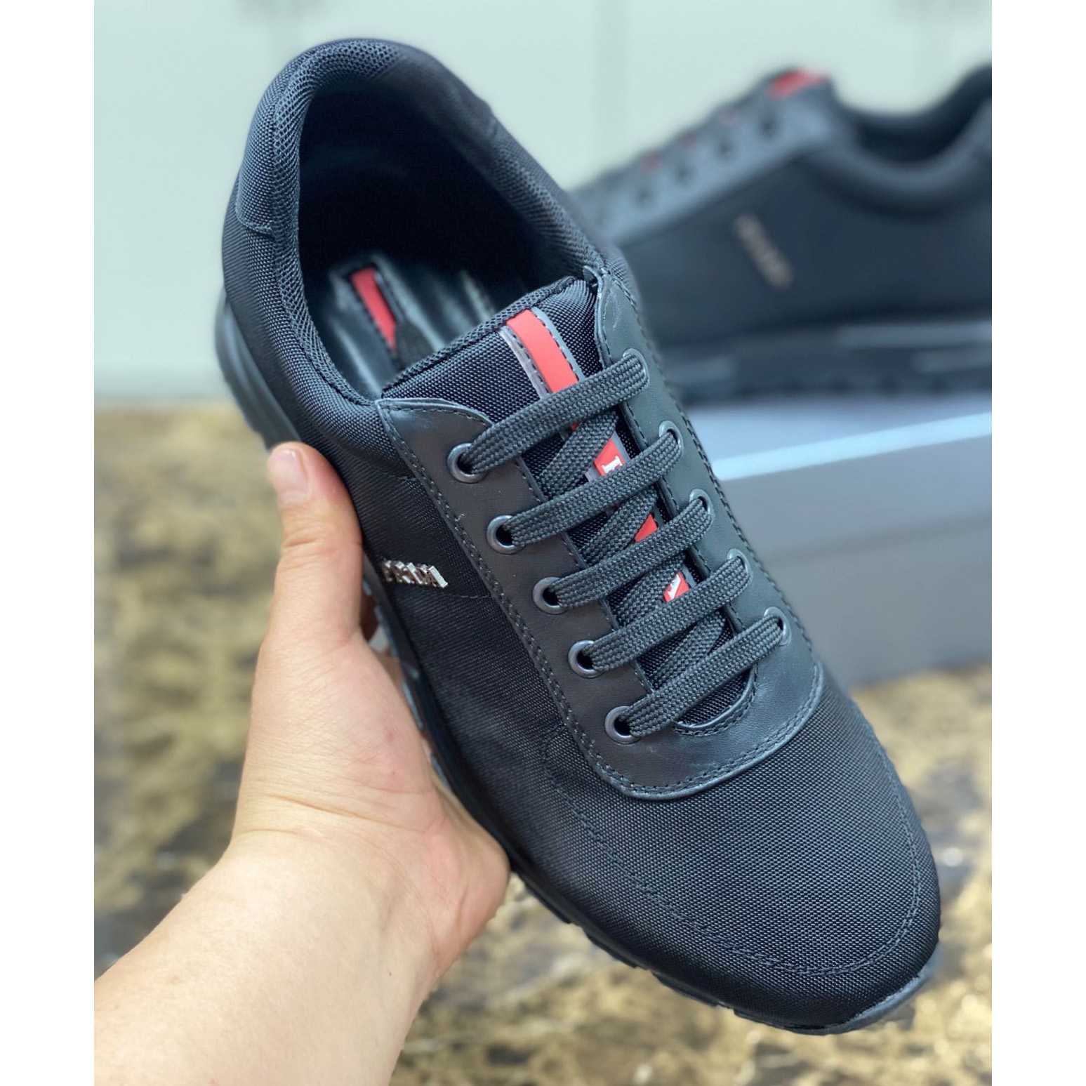 Prada Nylon And Leather Sneakers - DopestKickz