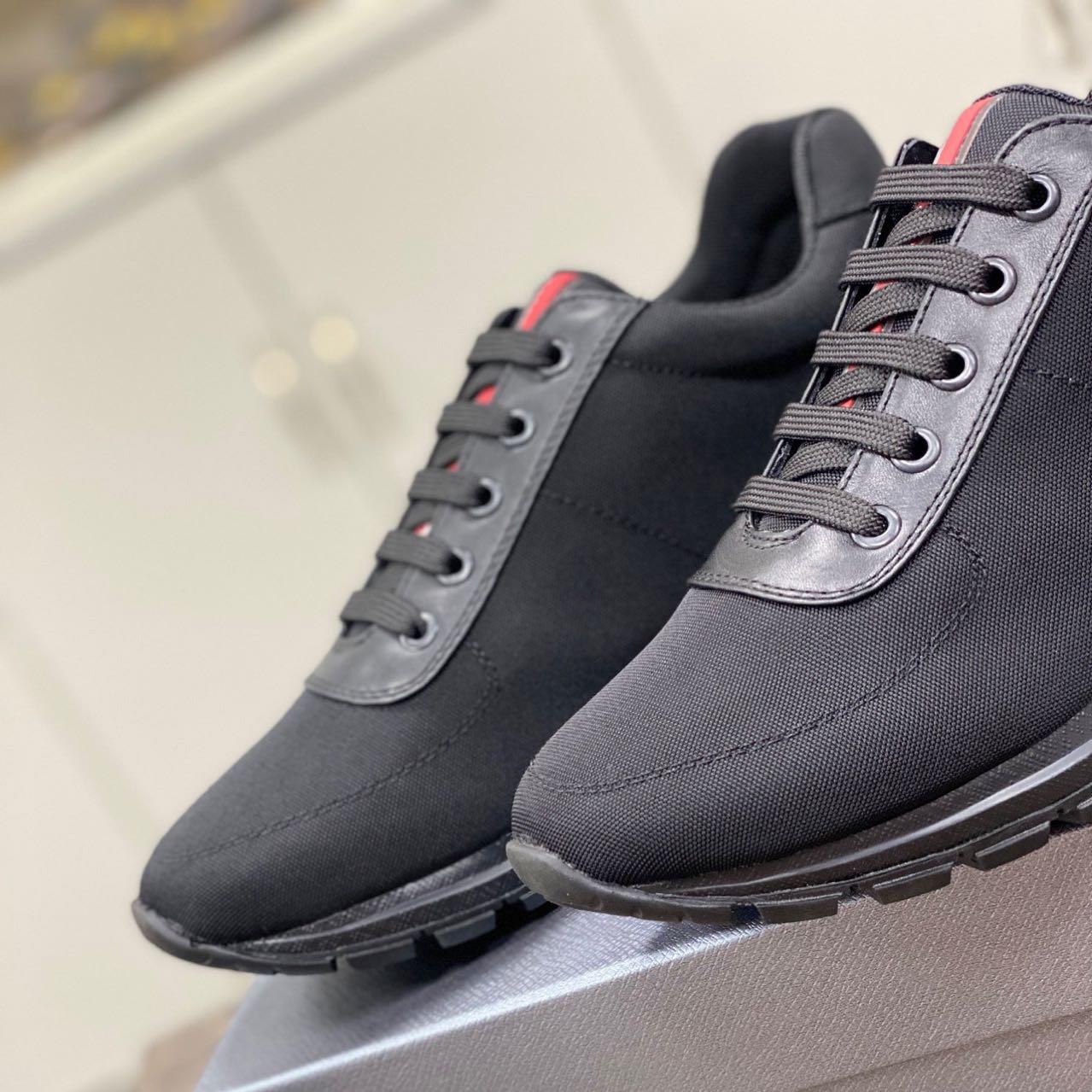 Prada Nylon And Leather Sneakers - DopestKickz