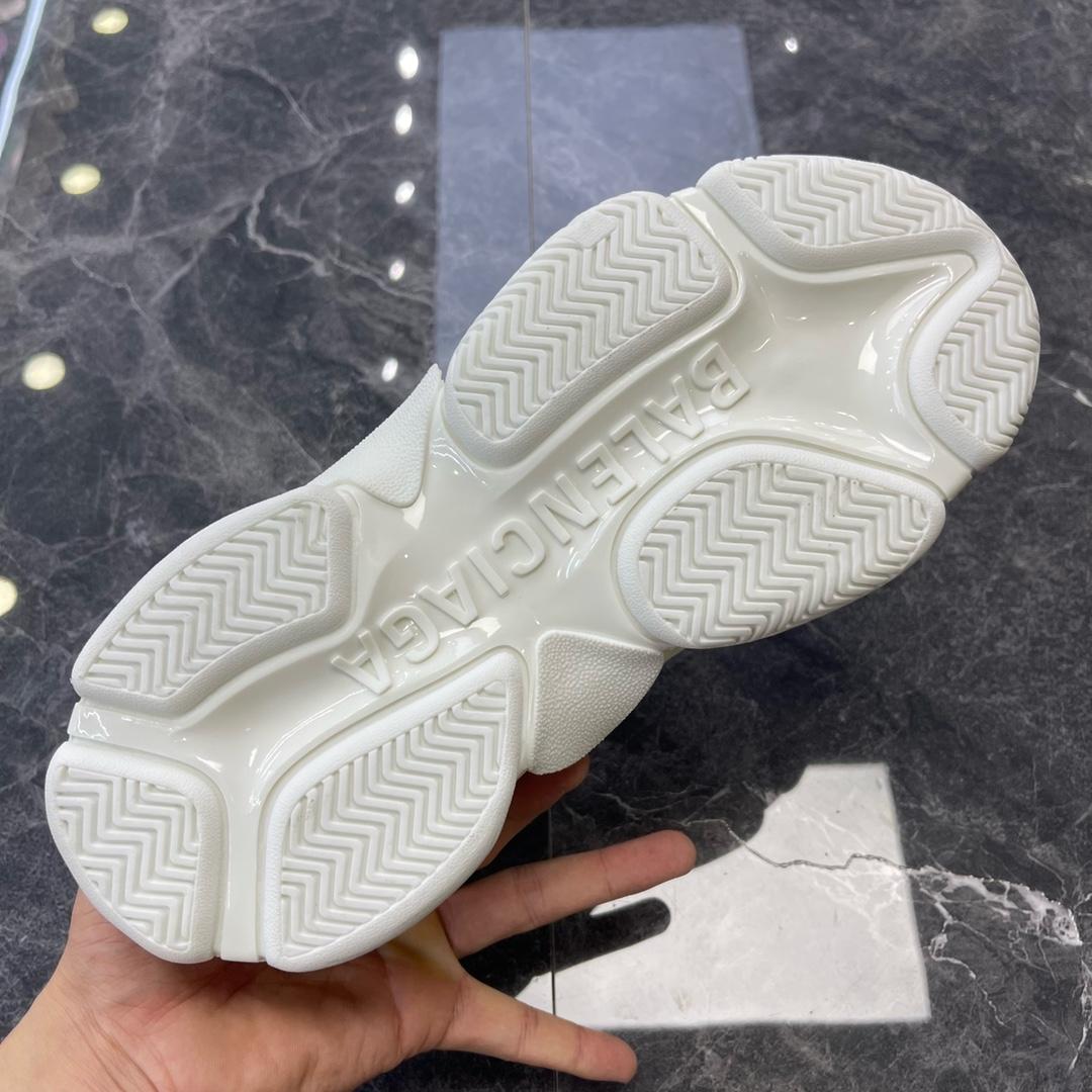 Balenciaga Triple S Logotype Sneaker In White And Black Technical Material - DopestKickz