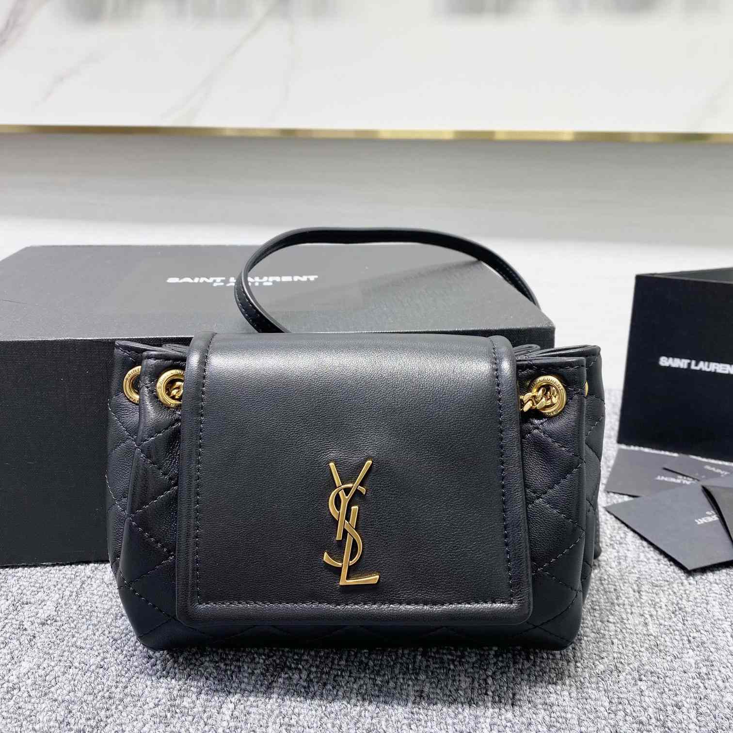 Saint Laurent Mini Nolita In Lambskin(18-13-6cm) - DopestKickz