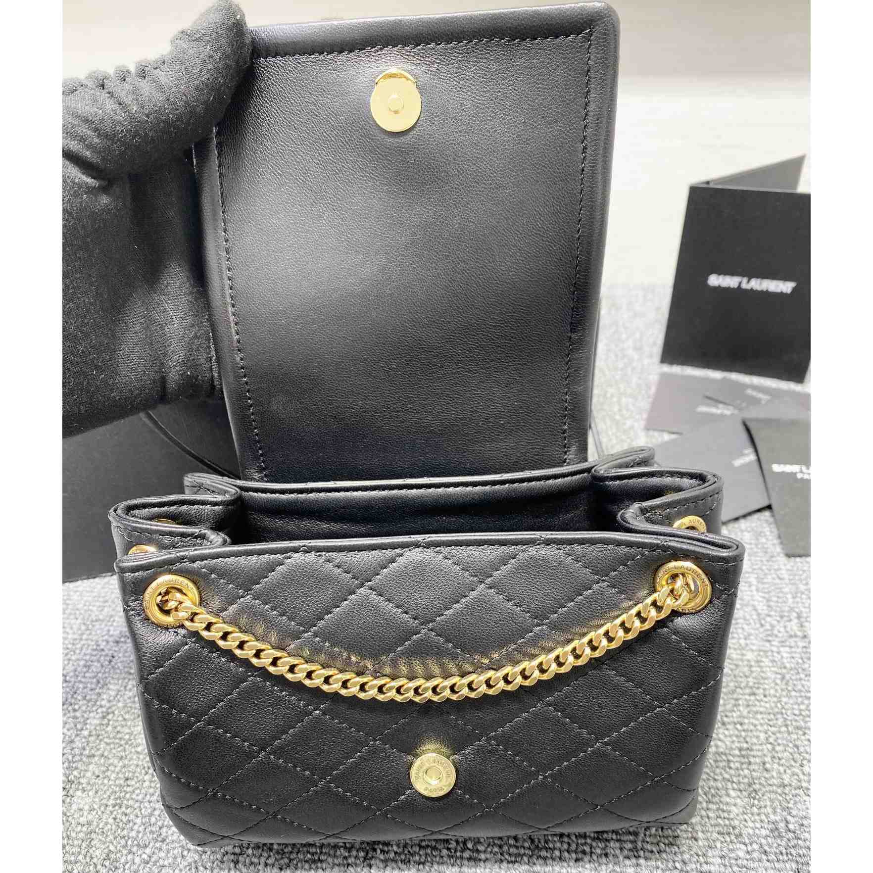 Saint Laurent Mini Nolita In Lambskin(18-13-6cm) - DopestKickz