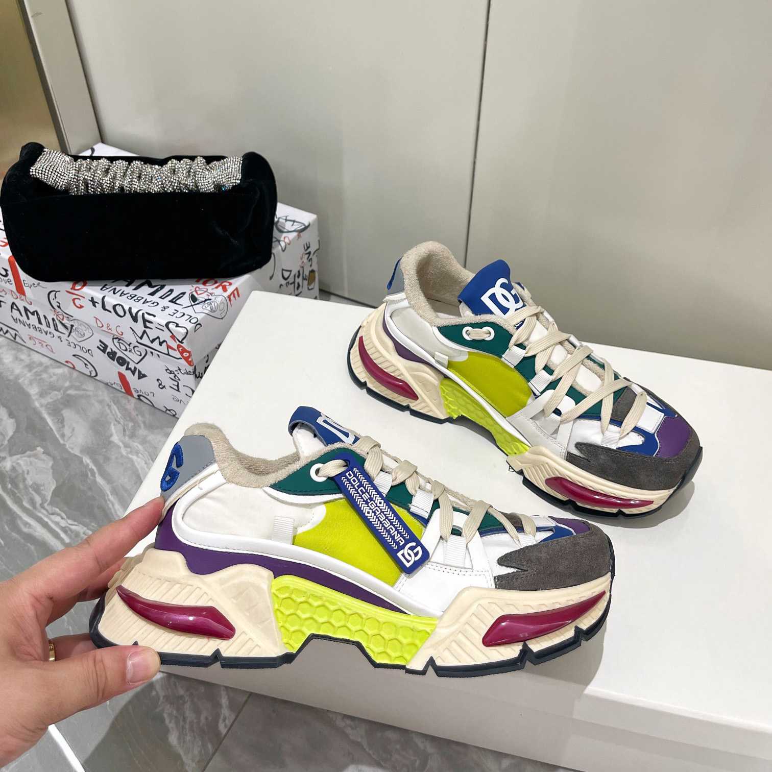 Dolce & Gabbana Mixed-Material Airmaster Sneakers - DopestKickz