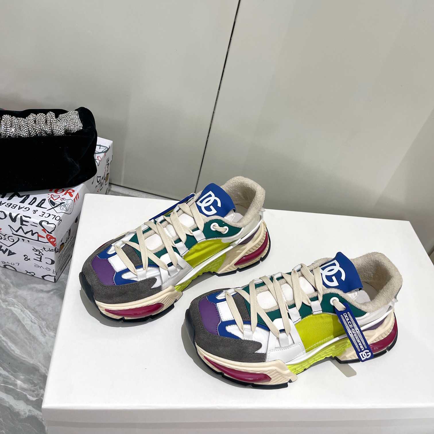 Dolce & Gabbana Mixed-Material Airmaster Sneakers - DopestKickz