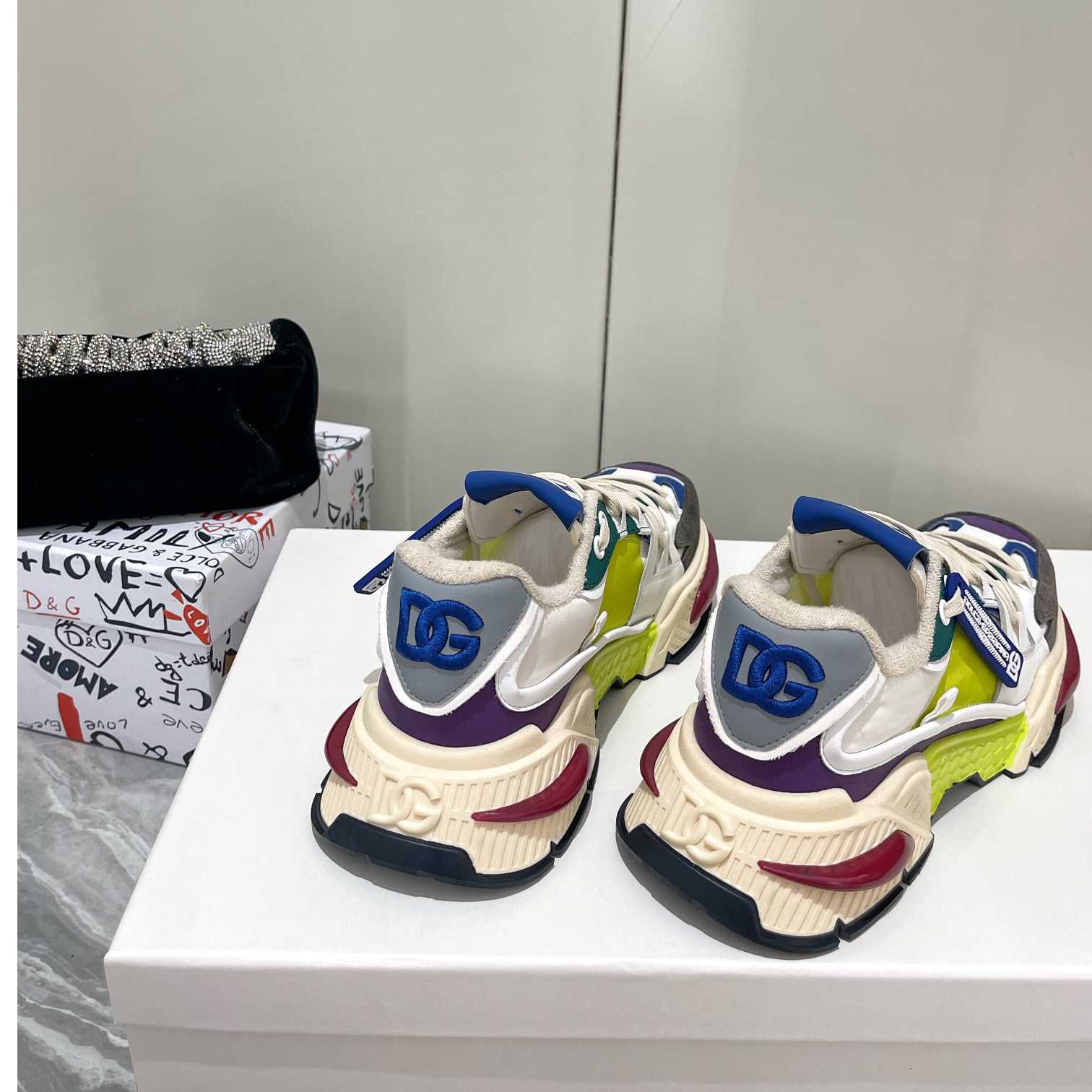 Dolce & Gabbana Mixed-Material Airmaster Sneakers - DopestKickz