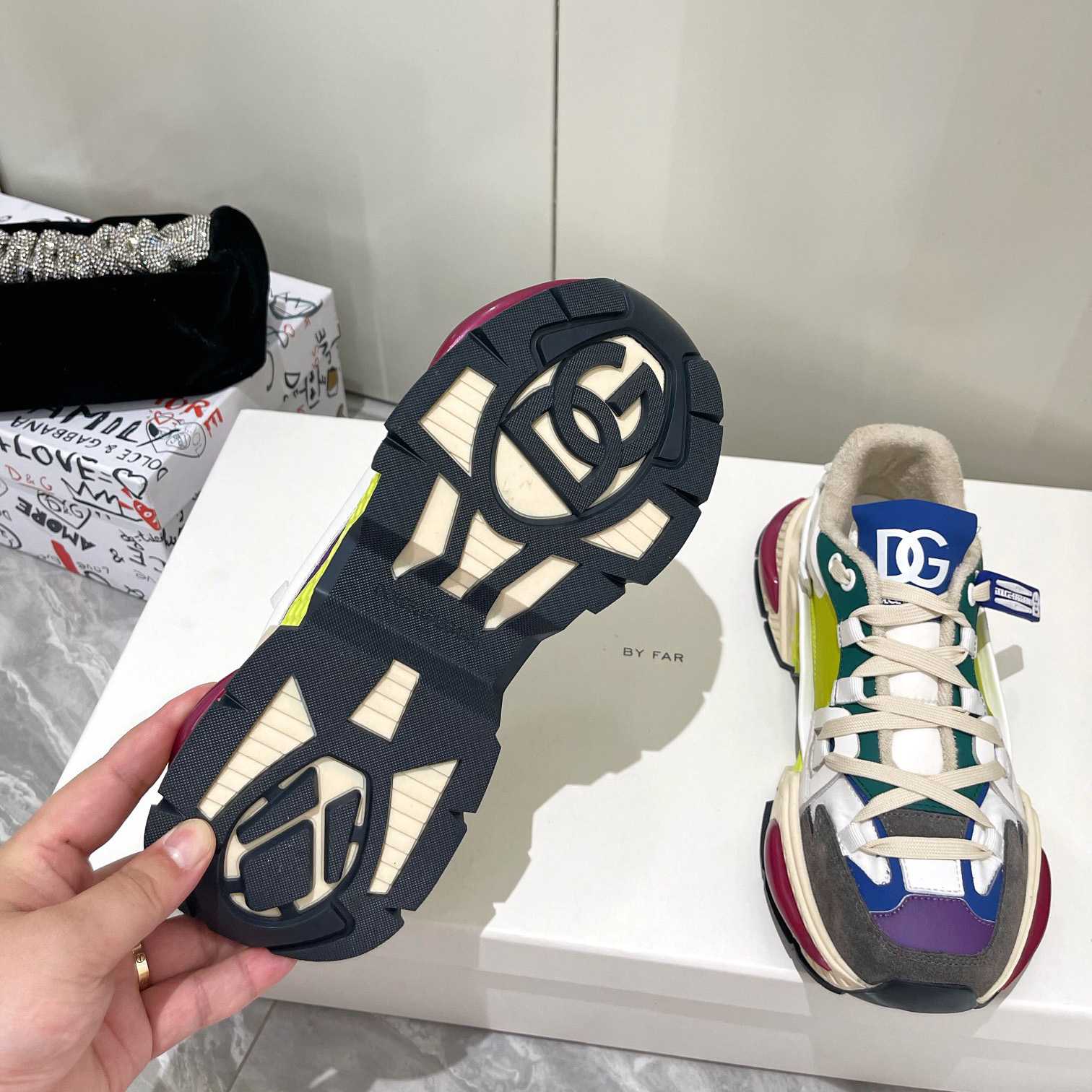 Dolce & Gabbana Mixed-Material Airmaster Sneakers - DopestKickz