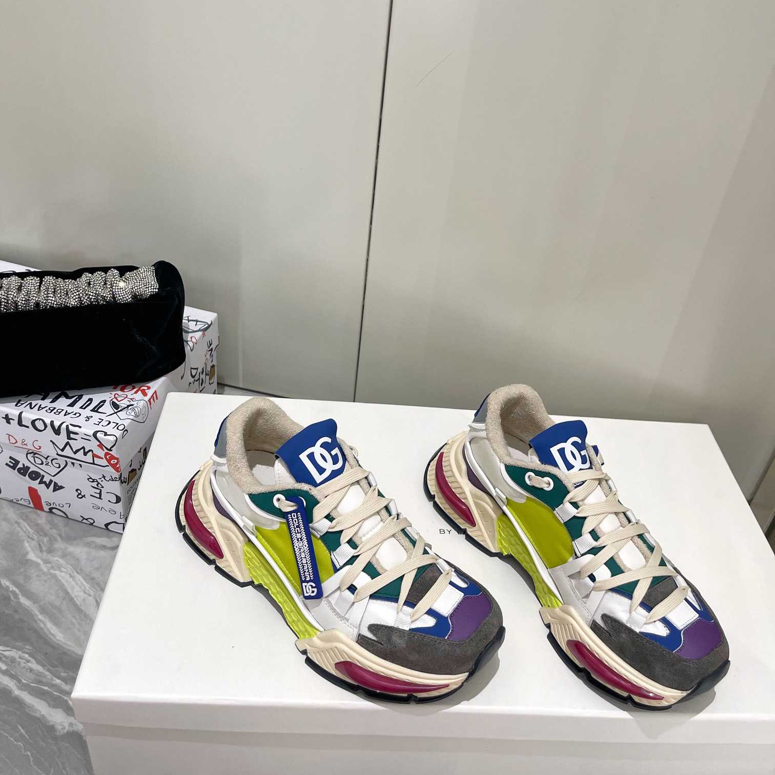 Dolce & Gabbana Mixed-Material Airmaster Sneakers - DopestKickz