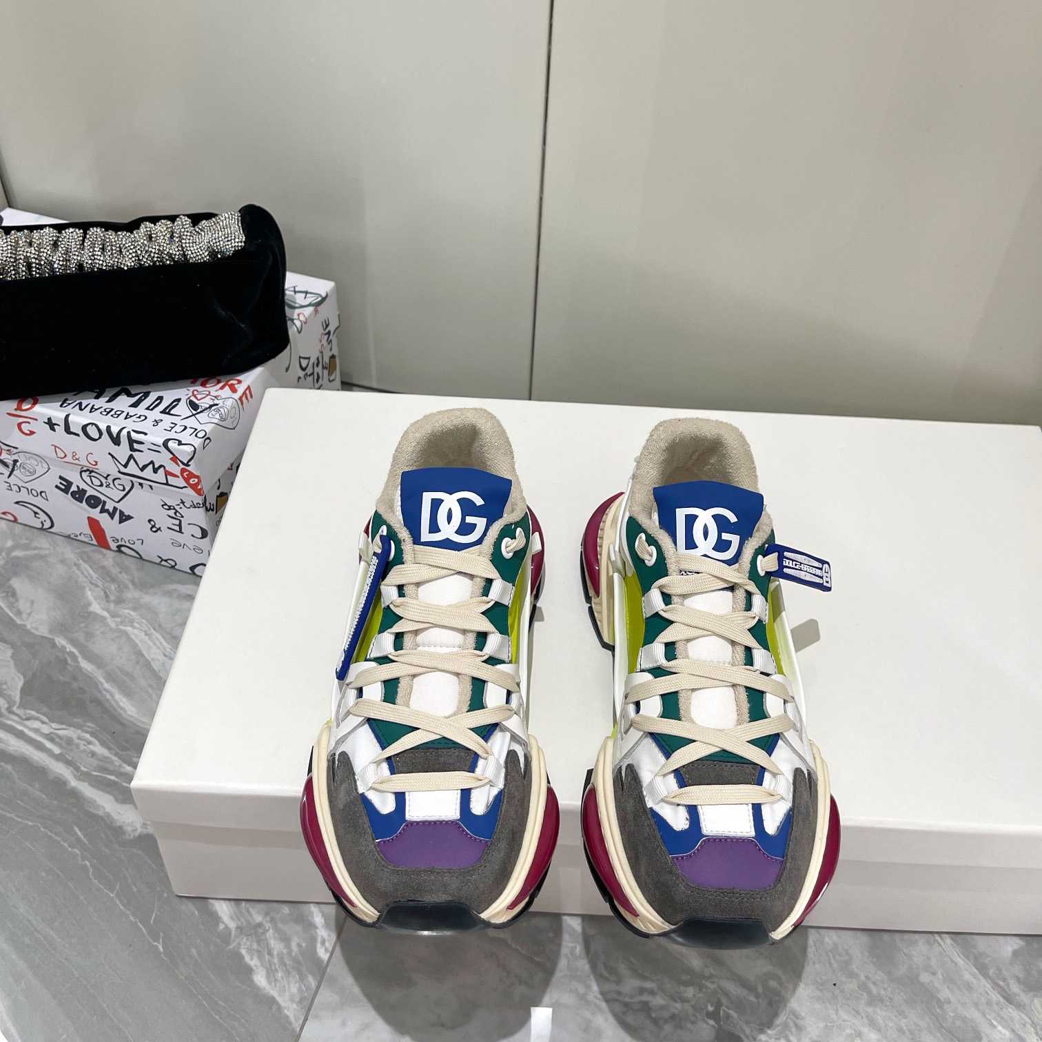 Dolce & Gabbana Mixed-Material Airmaster Sneakers - DopestKickz