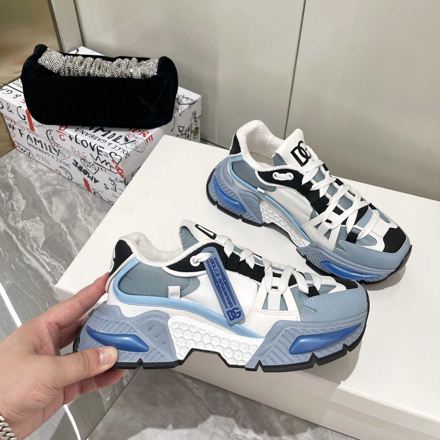Dolce & Gabbana Mixed-Material Airmaster Sneakers - DopestKickz