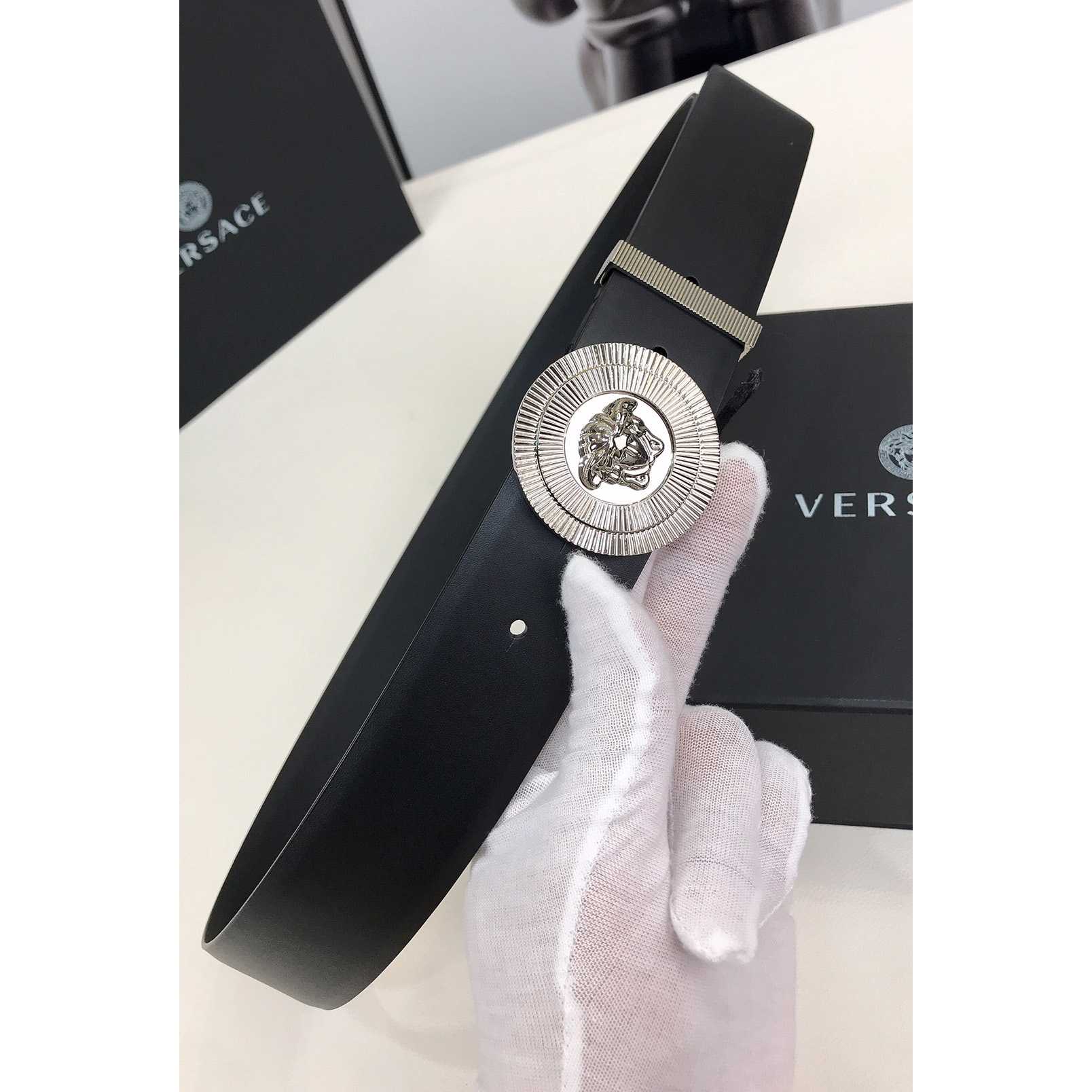 Versace Enamel Medusa Biggie Belt   40mm - DopestKickz