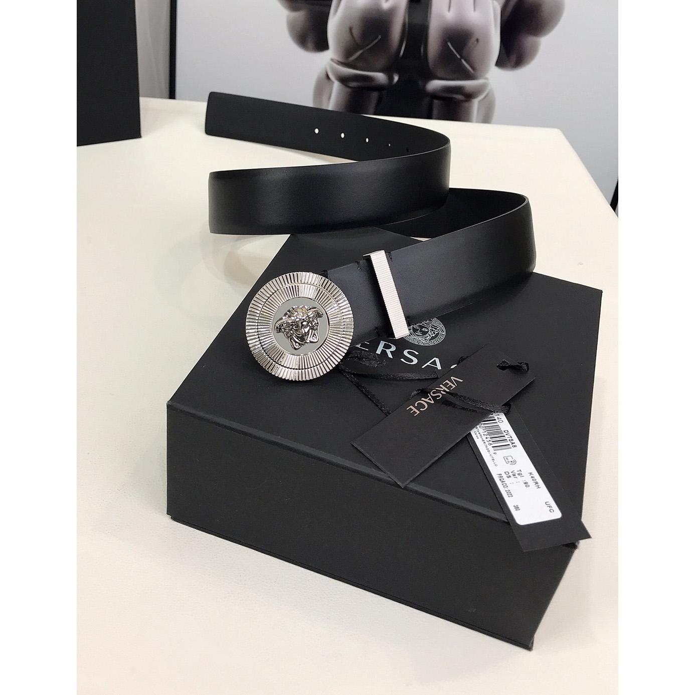 Versace Enamel Medusa Biggie Belt   40mm - DopestKickz