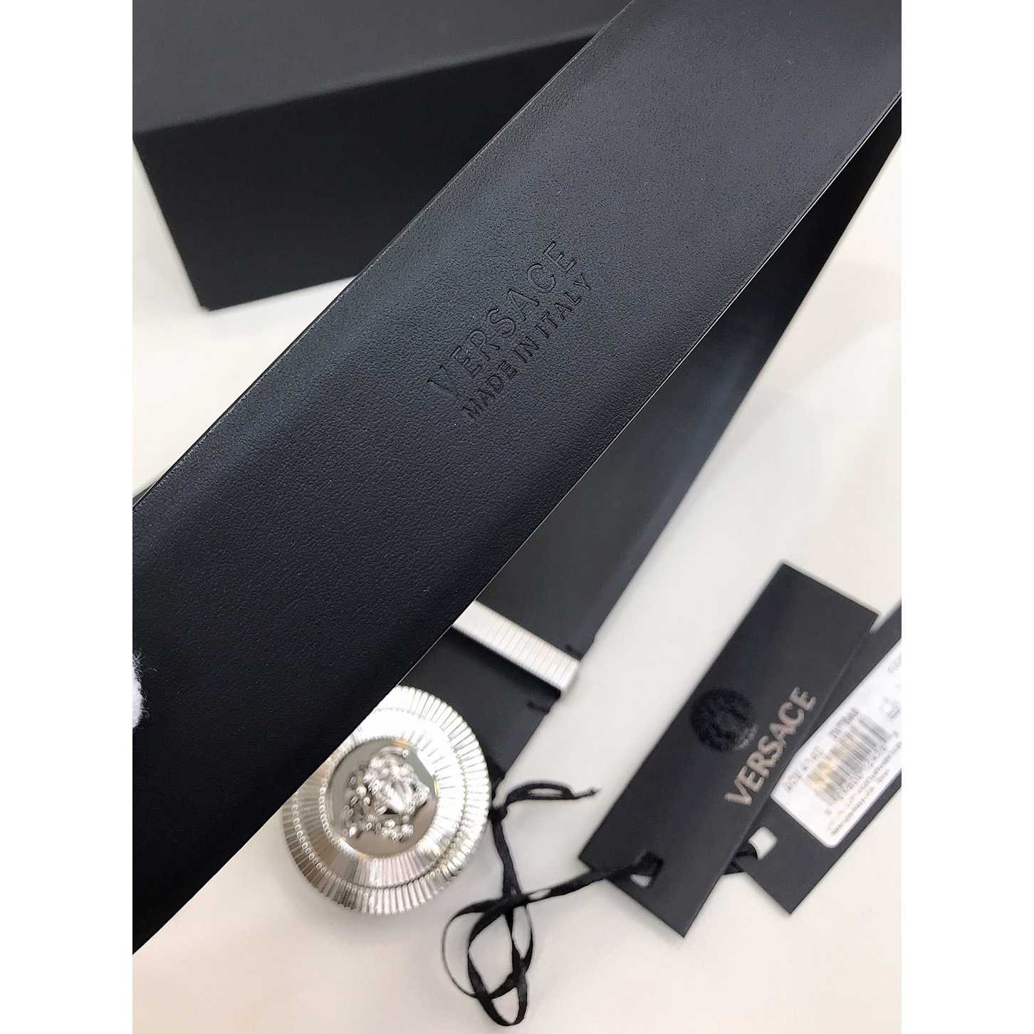 Versace Enamel Medusa Biggie Belt   40mm - DopestKickz