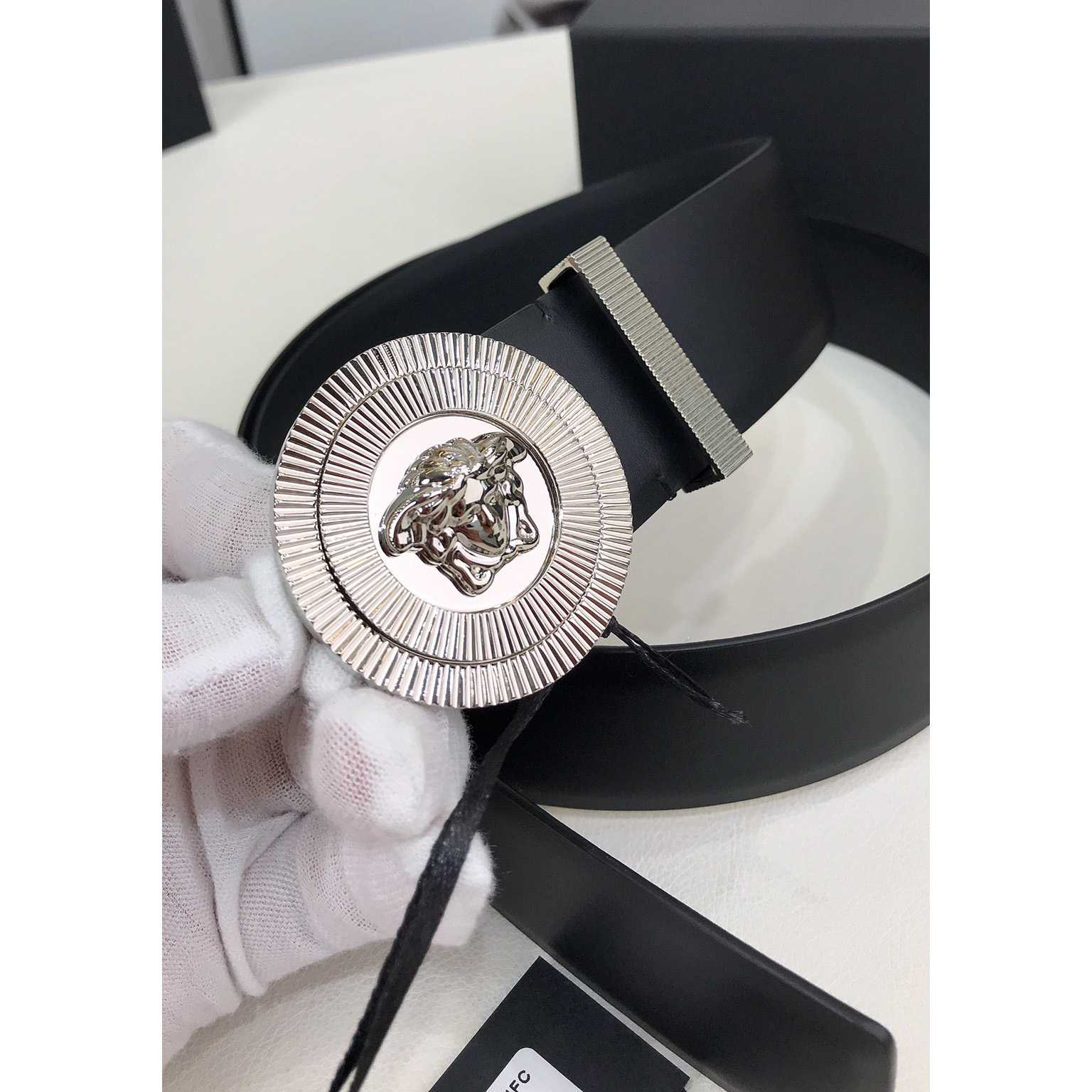 Versace Enamel Medusa Biggie Belt   40mm - DopestKickz