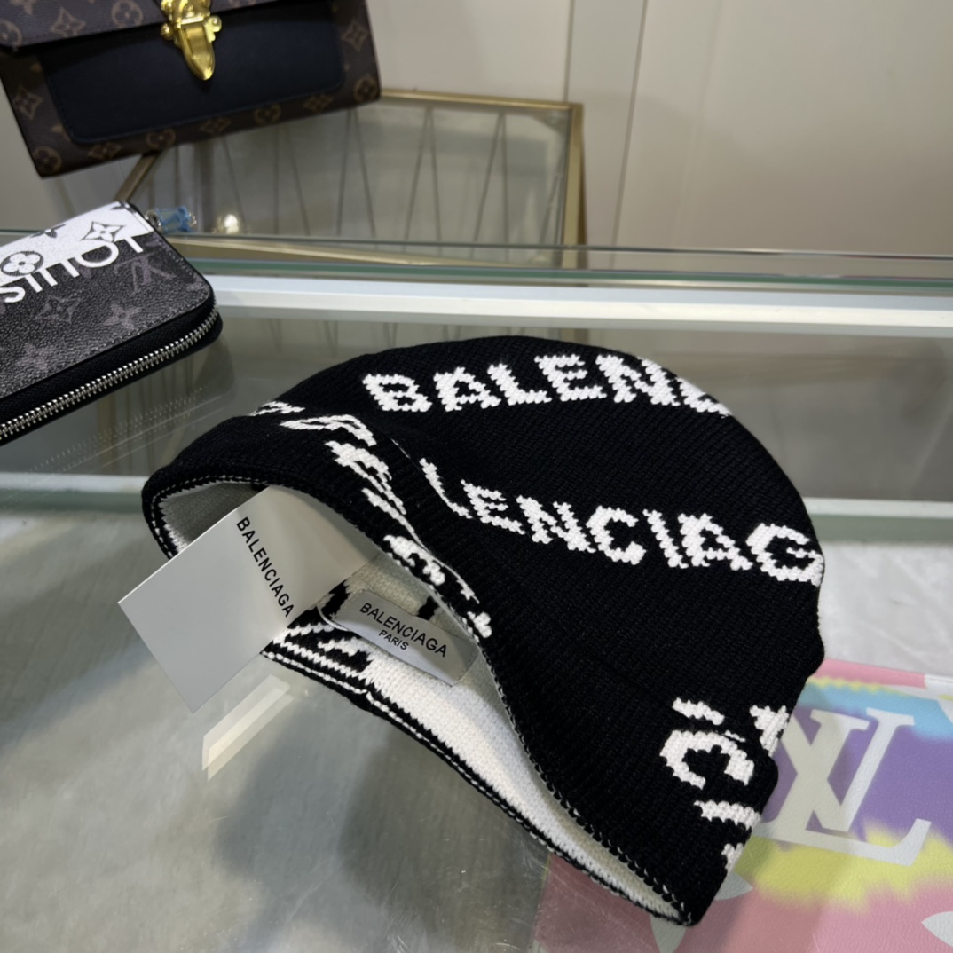 Balenciag Allover Logo Beanie  - DopestKickz