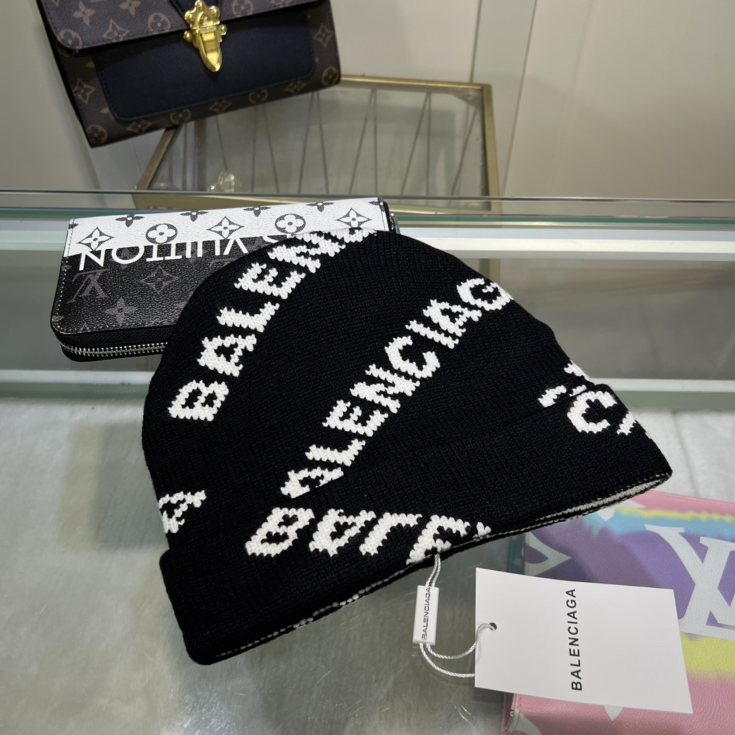 Balenciag Allover Logo Beanie  - DopestKickz