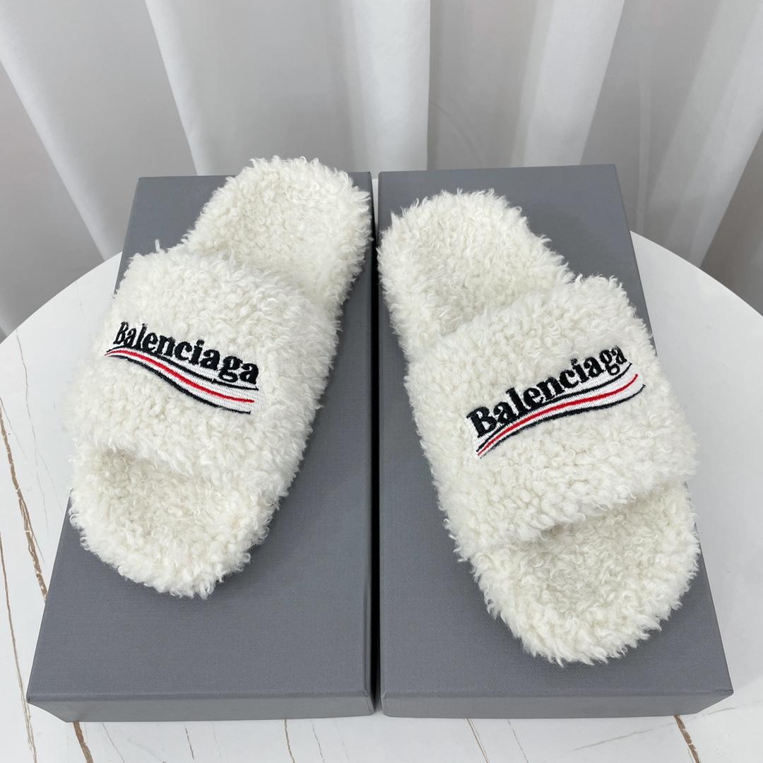 Balenciaga Furry Slide Sandal - DopestKickz