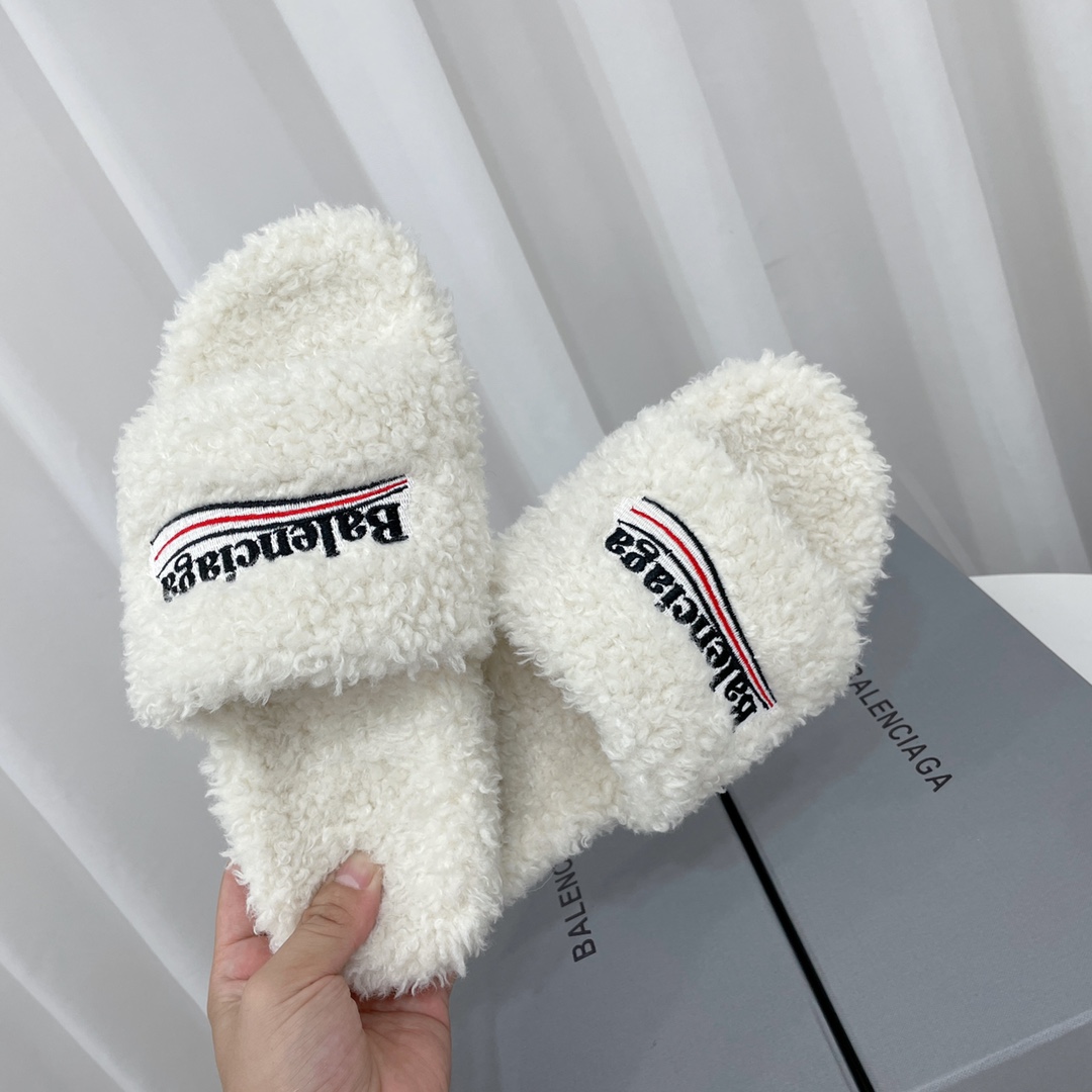 Balenciaga Furry Slide Sandal - DopestKickz