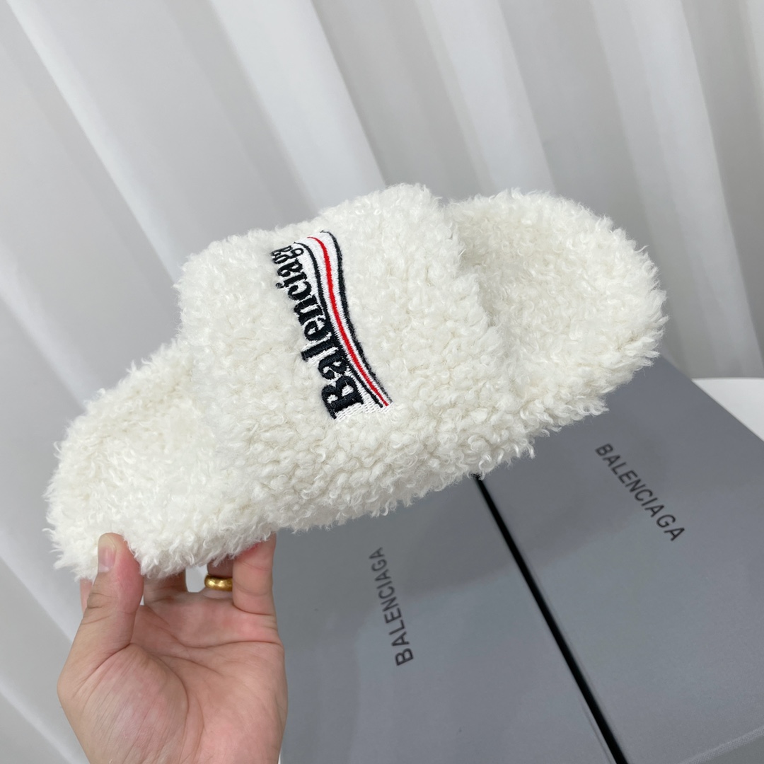 Balenciaga Furry Slide Sandal - DopestKickz
