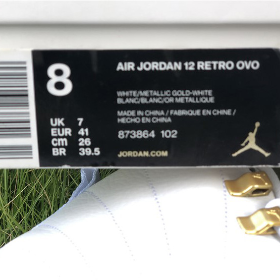 Air Jordan 12 OVO “White” Sneaker   - DopestKickz