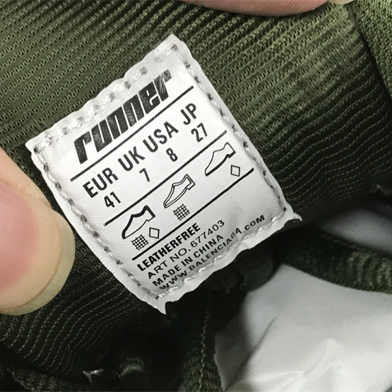 Balenciaga Runner Sneaker In Dark Green Mesh And Nylon - DopestKickz